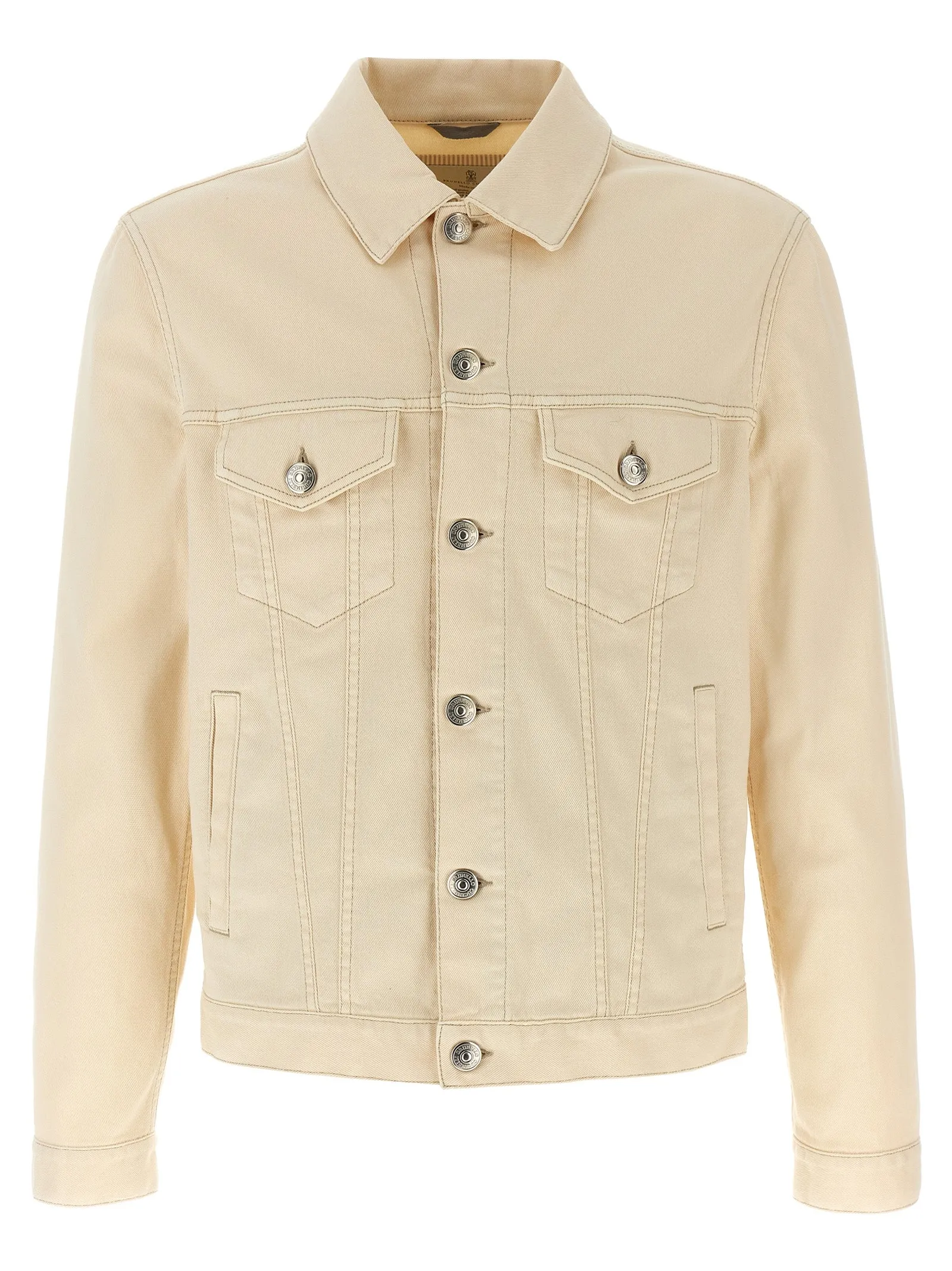Denim Jacket Puffer Jackets Beige