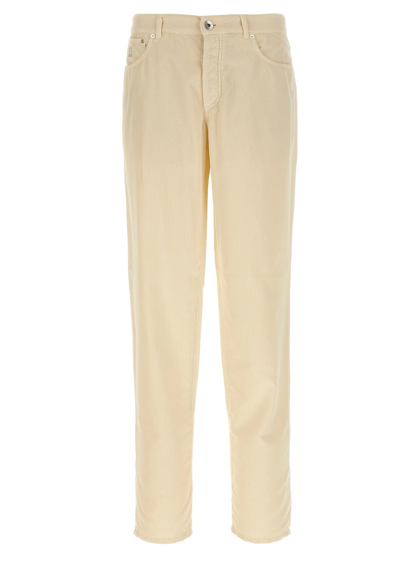 900 Stripes Cotton Pantaloni Bianco