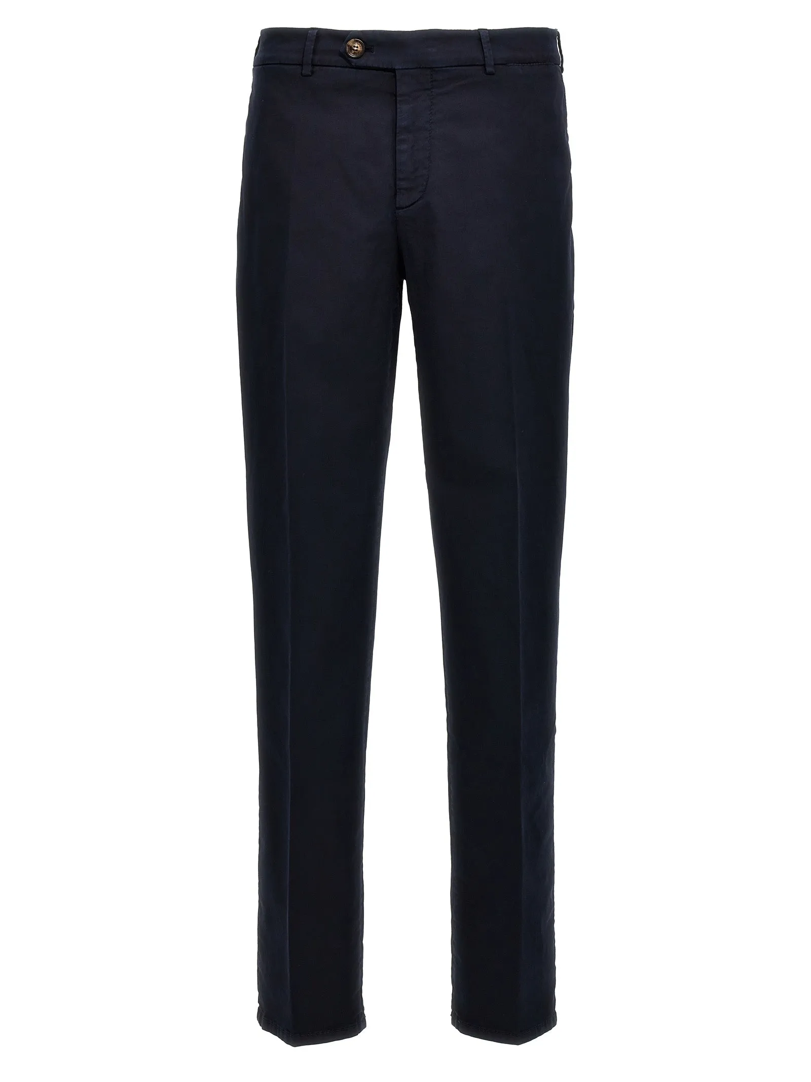 Flat Front Pantaloni Blu