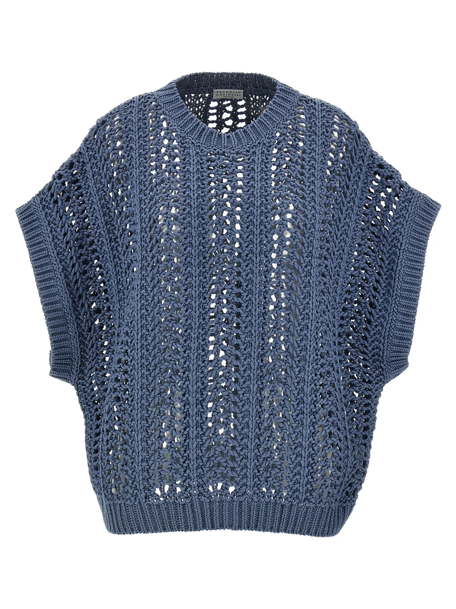 Ribbed Net Sweater Maglioni Blu