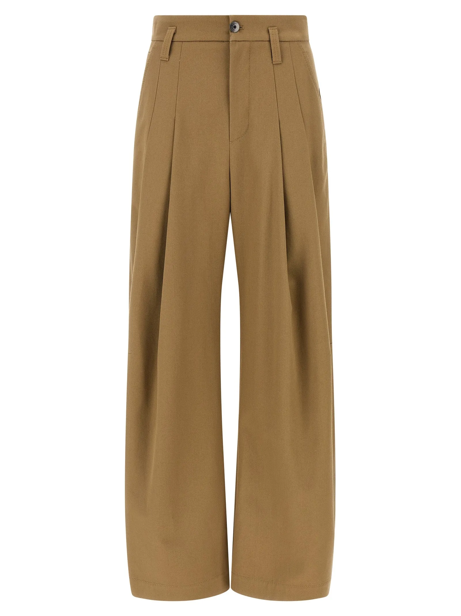 Pleat Pantaloni Beige
