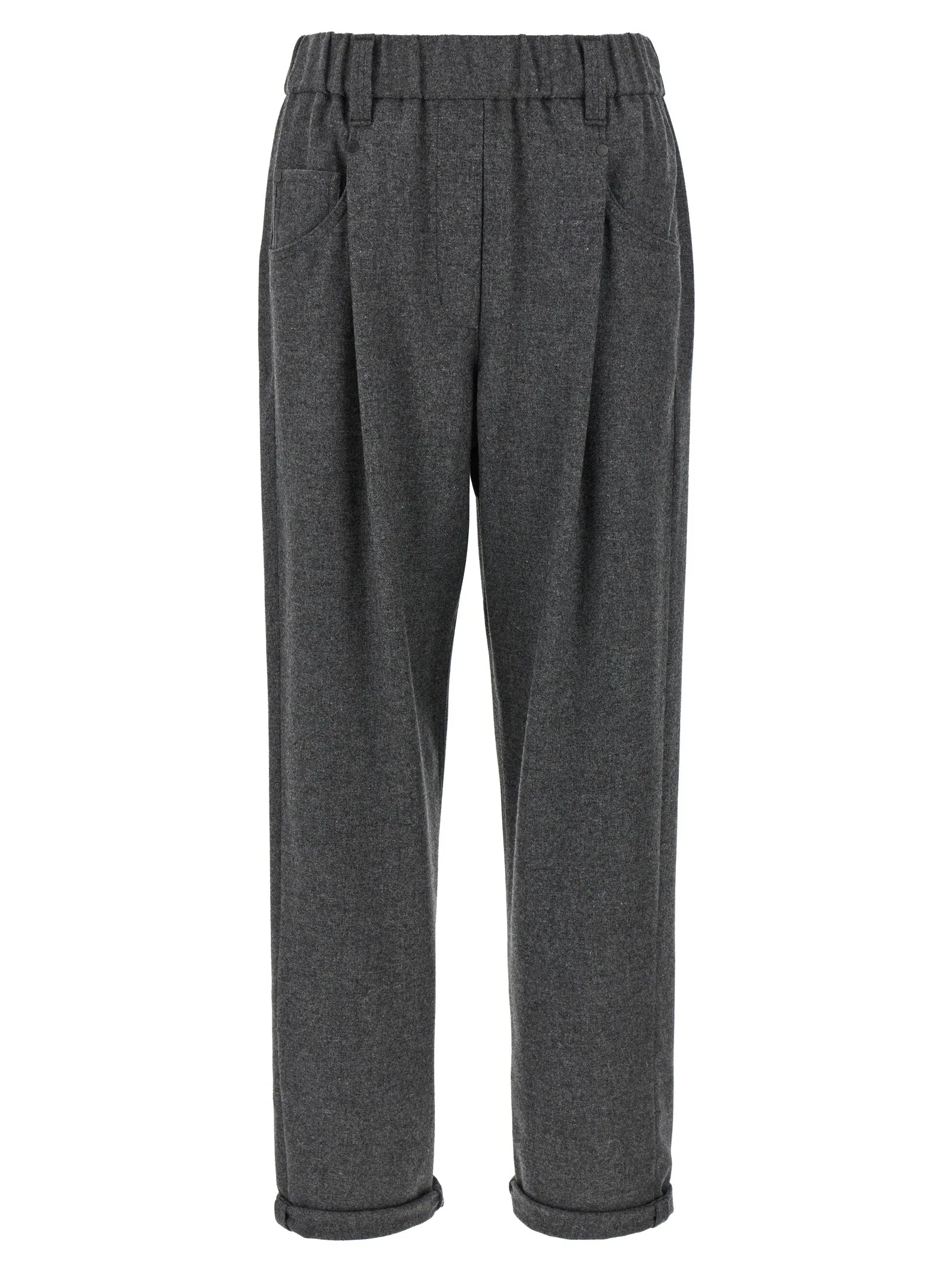 Wool And Cashmere Pantaloni Grigio