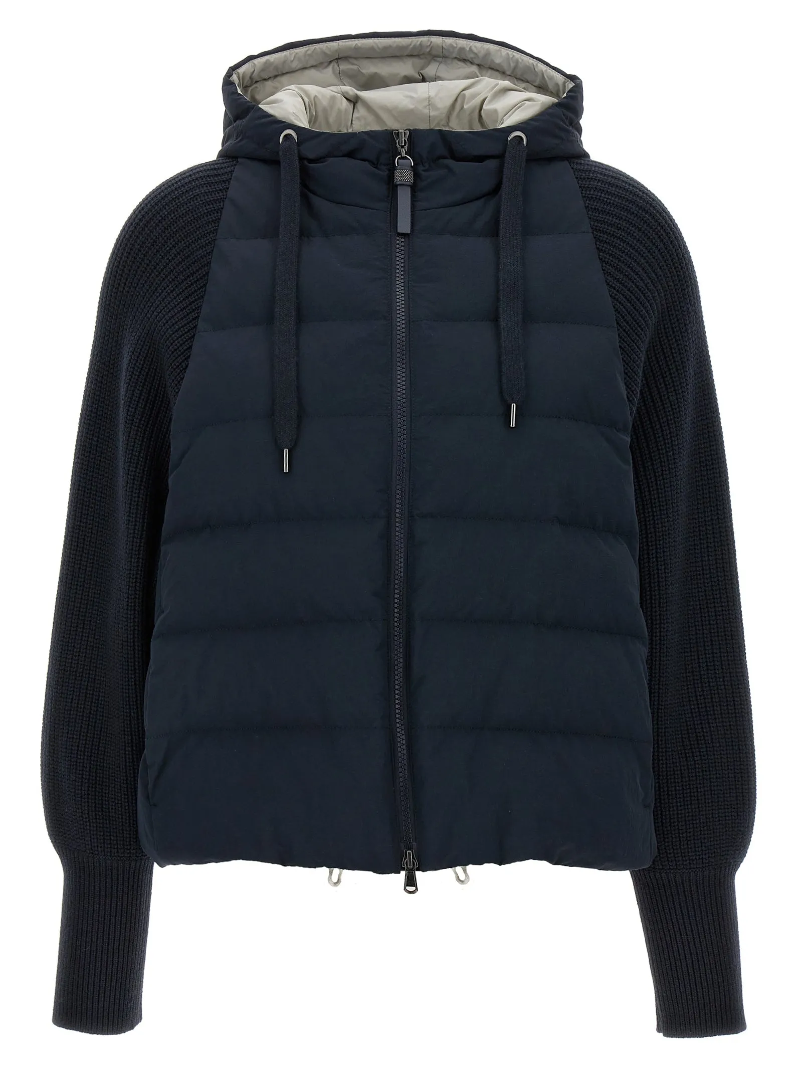 Two-Material Puffer Jacket Puffer Jackets Blu