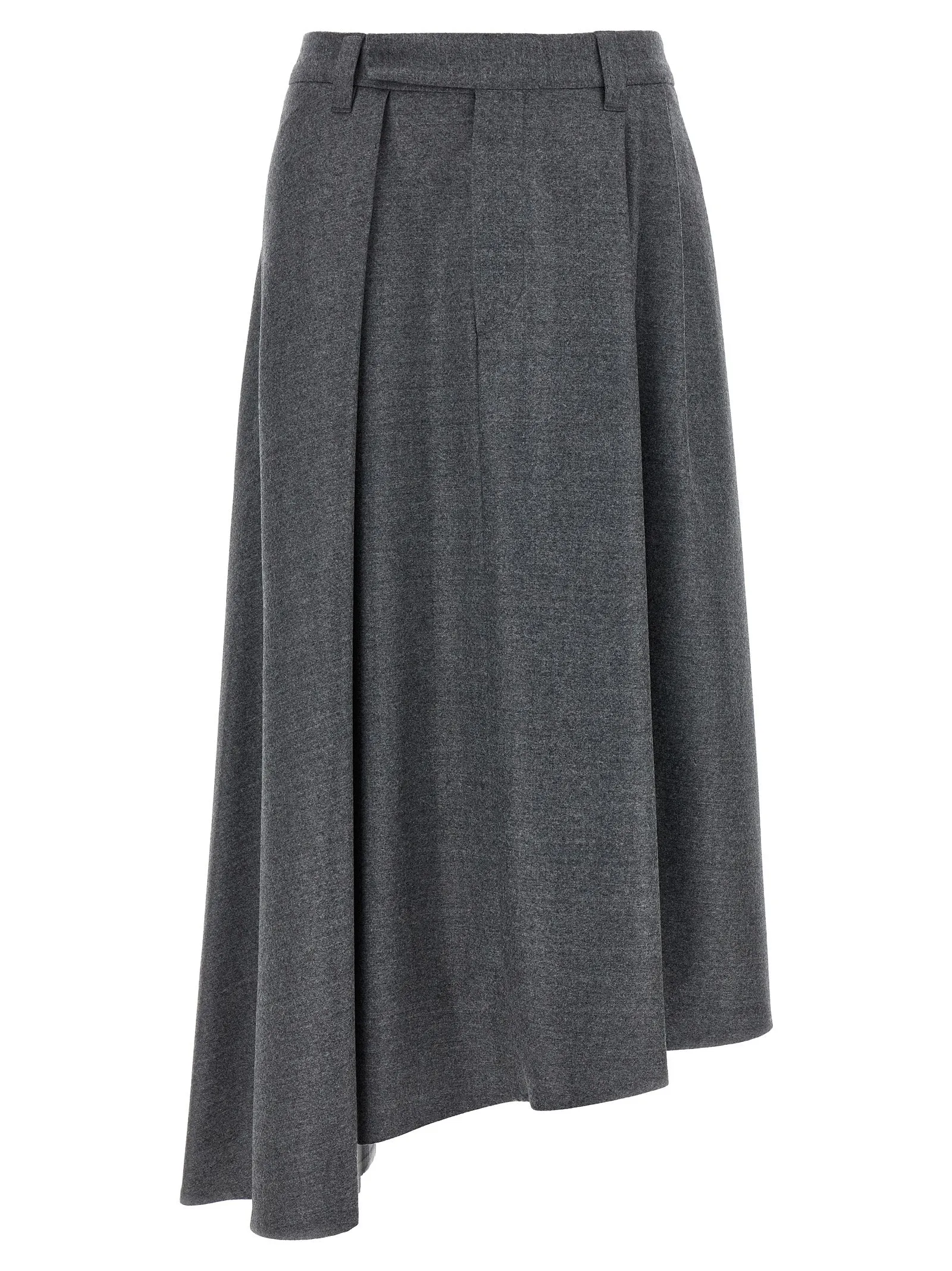Asymmetrical Wool Skirt Gonne Grigio