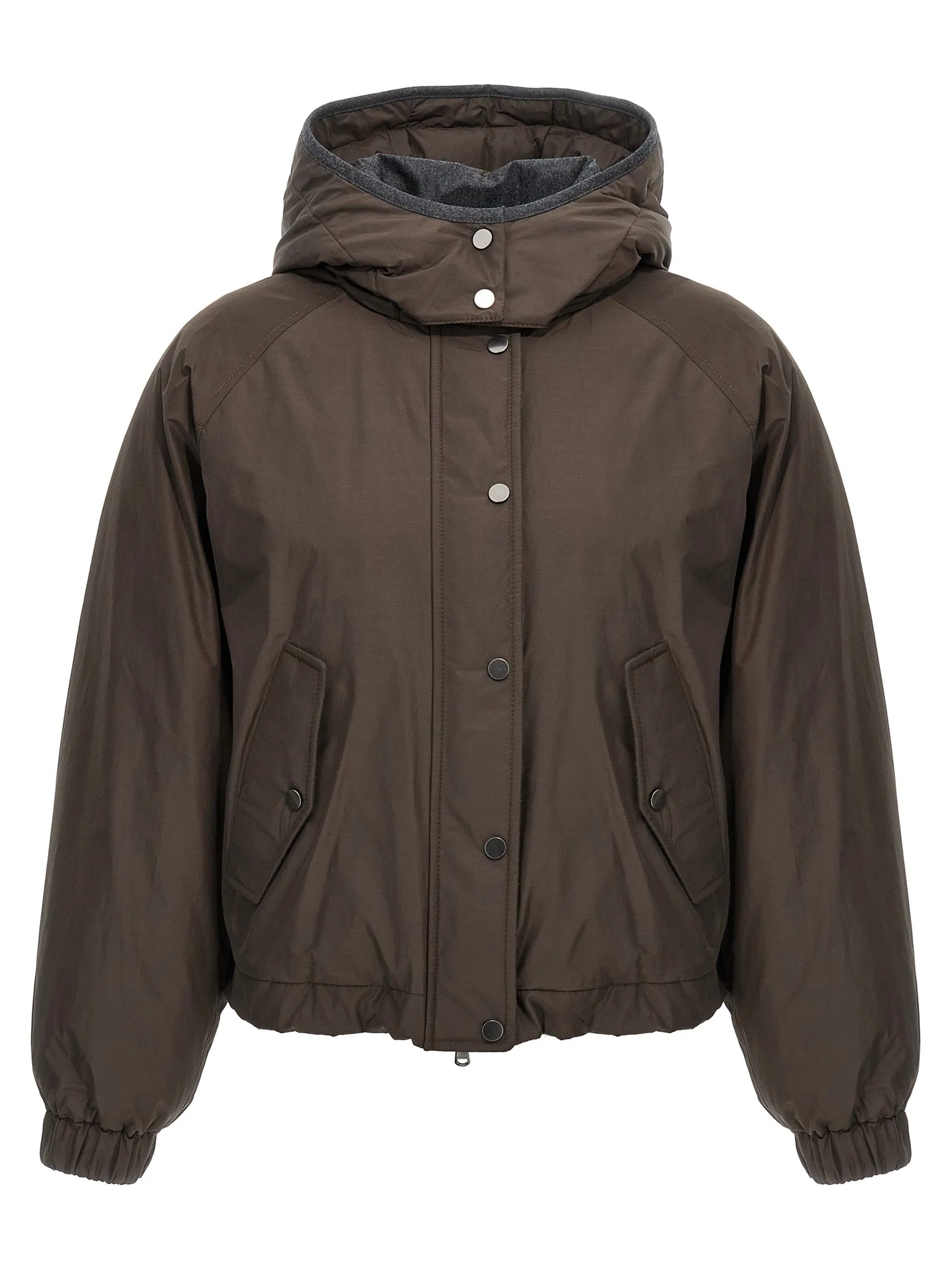 Cropped Down Jacket Puffer Jackets Marrone