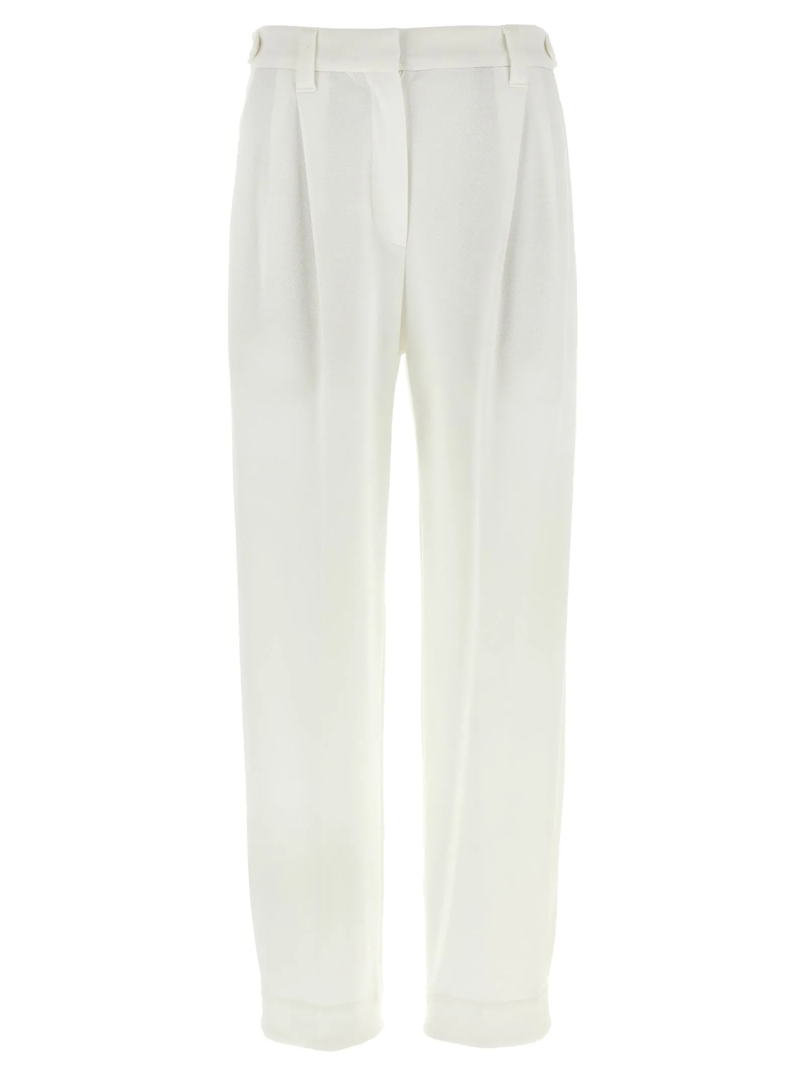 Piqué Pantaloni Bianco