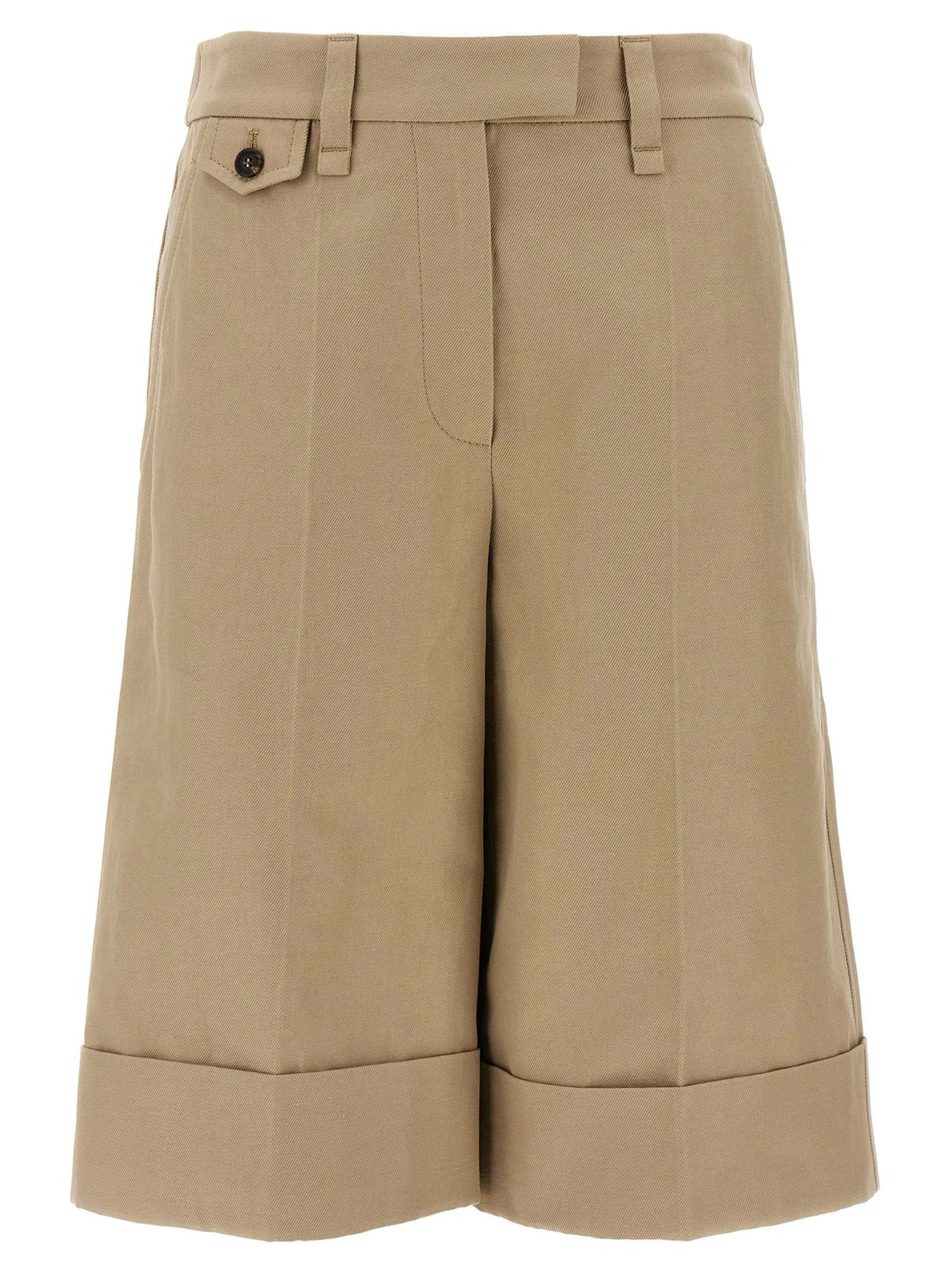 Turn-Up Bermuda Shorts Bermuda E Short Beige