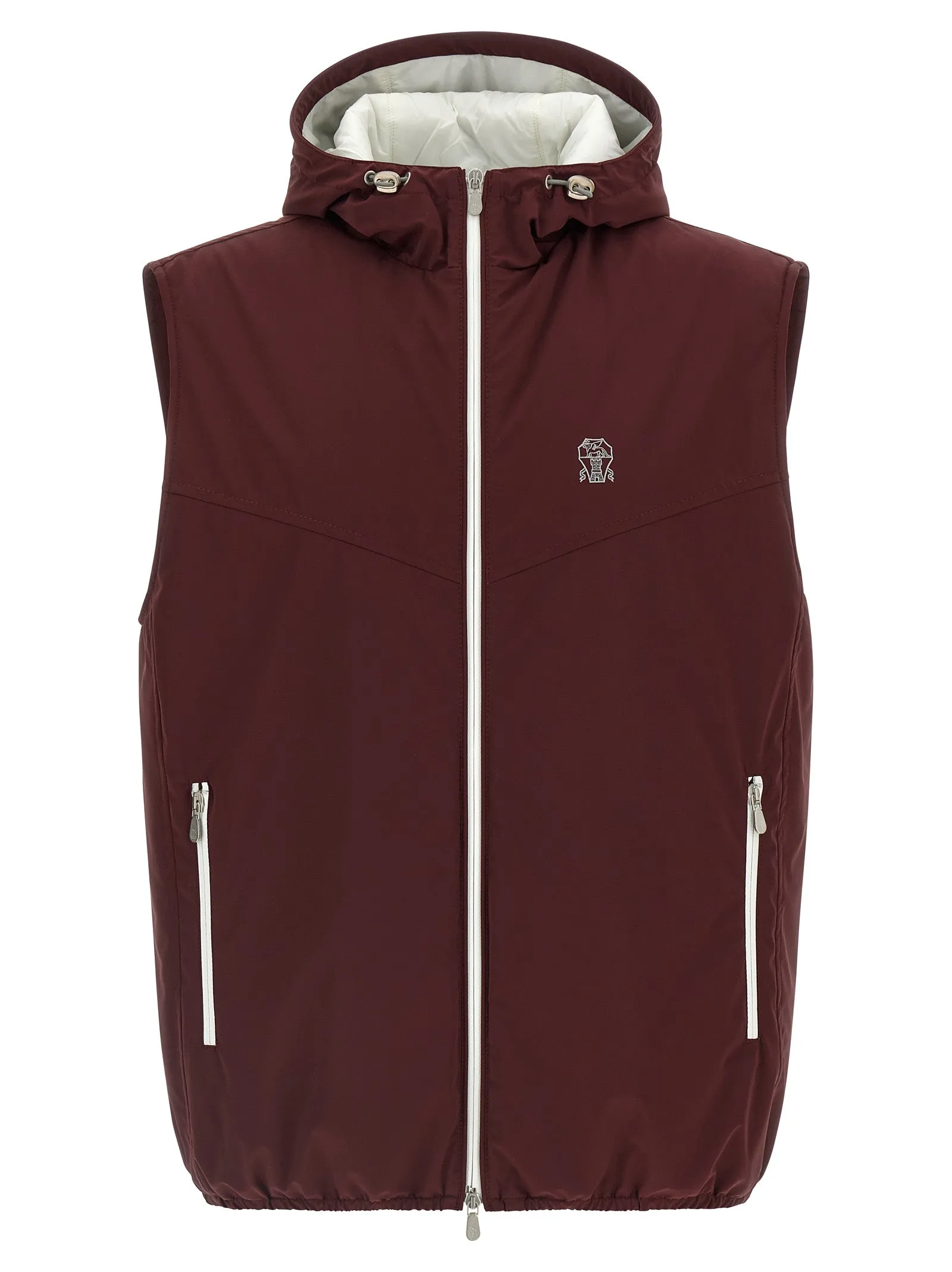 Hooded Vest Gilet Bordeaux