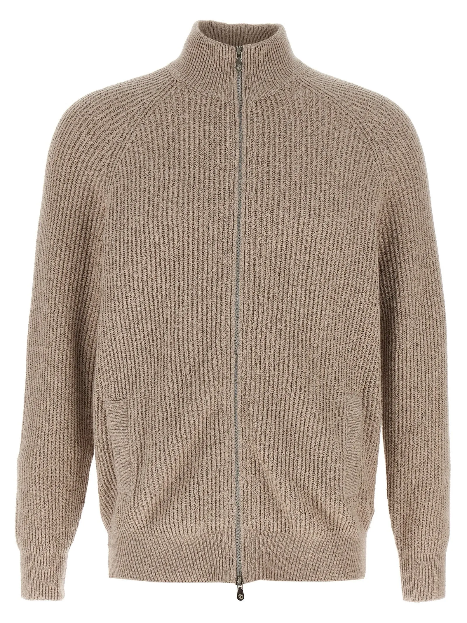 Zip Cardigan Maglioni Beige