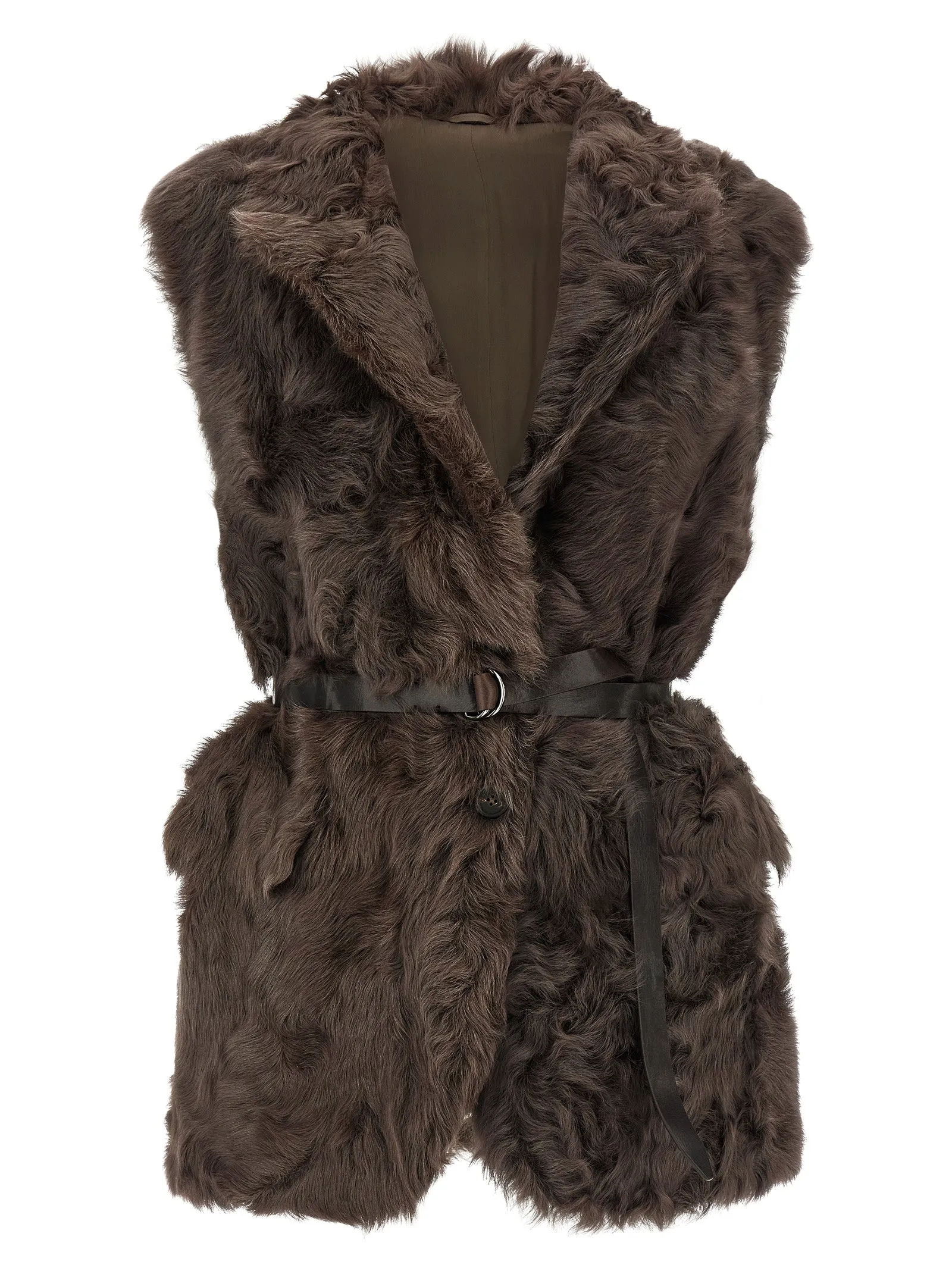 Wavy Gilet Marrone