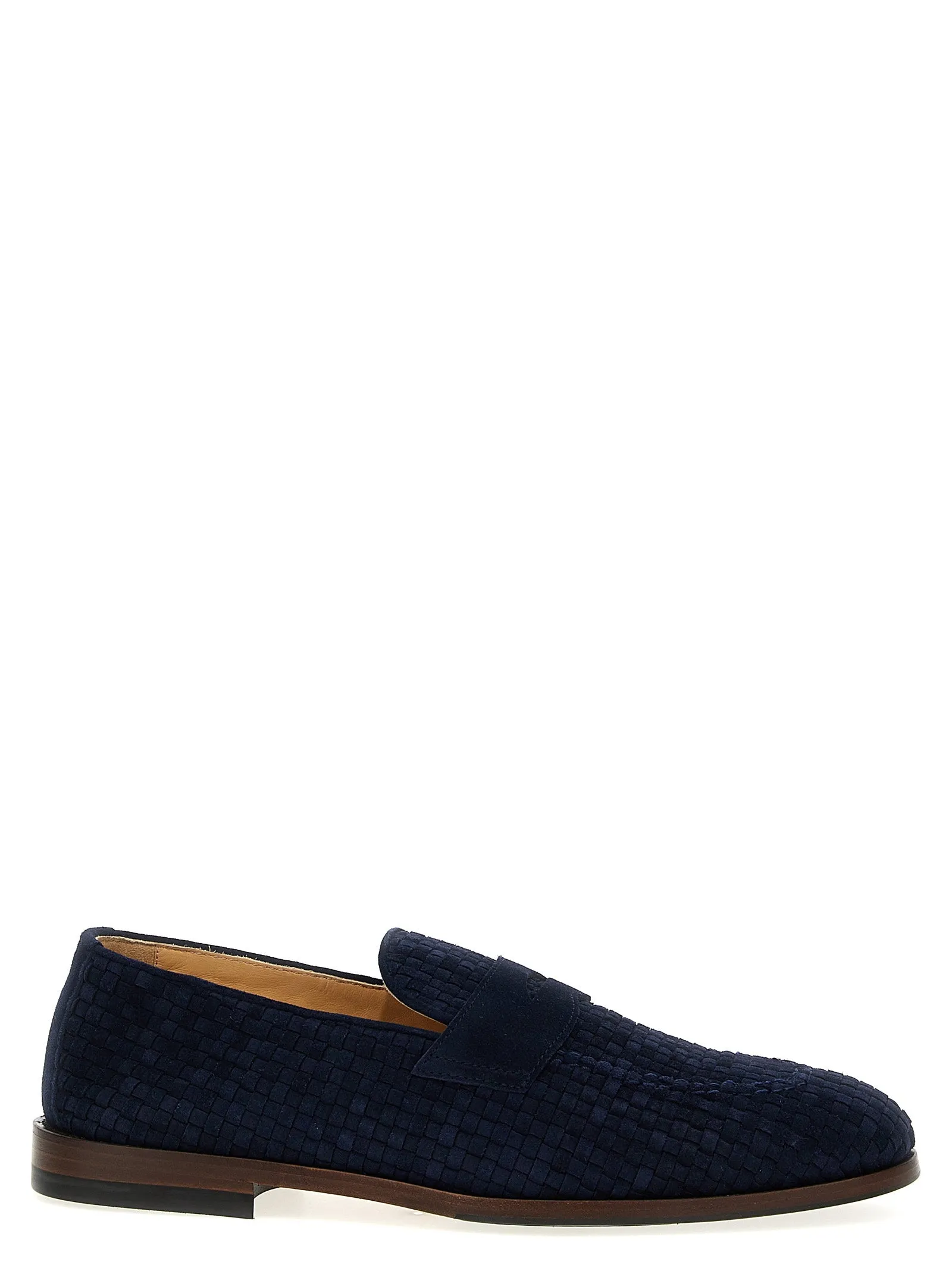 Woven Suede Mocassini Blu