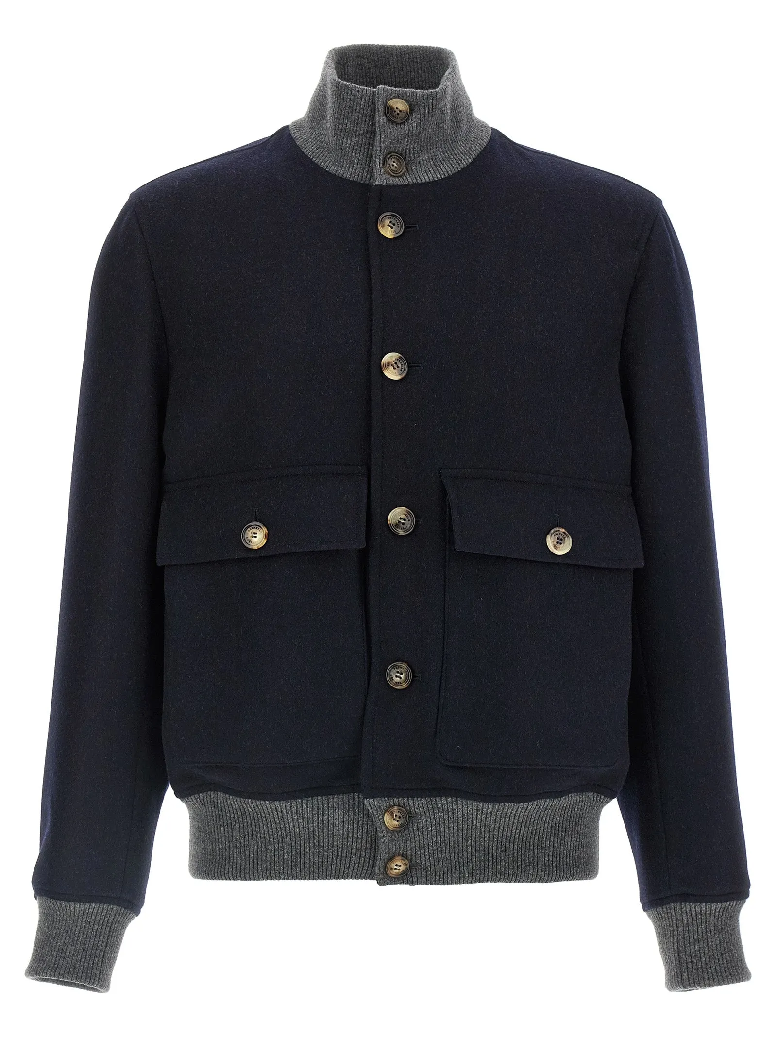 Wool Bomber Jacket Puffer Jackets Blu