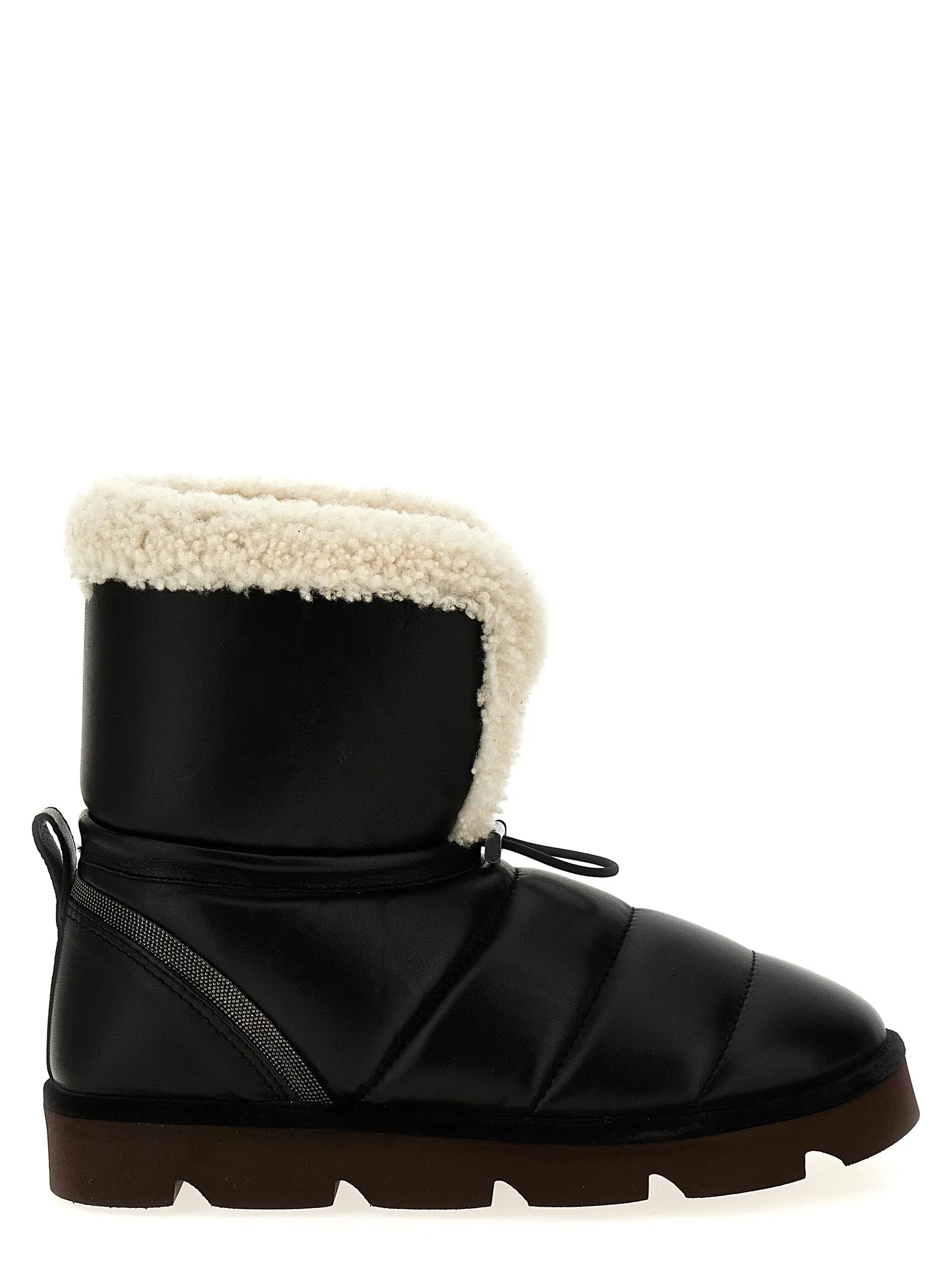 Sheepskin Leather Ankle Boots Stivali E Stivaletti Nero