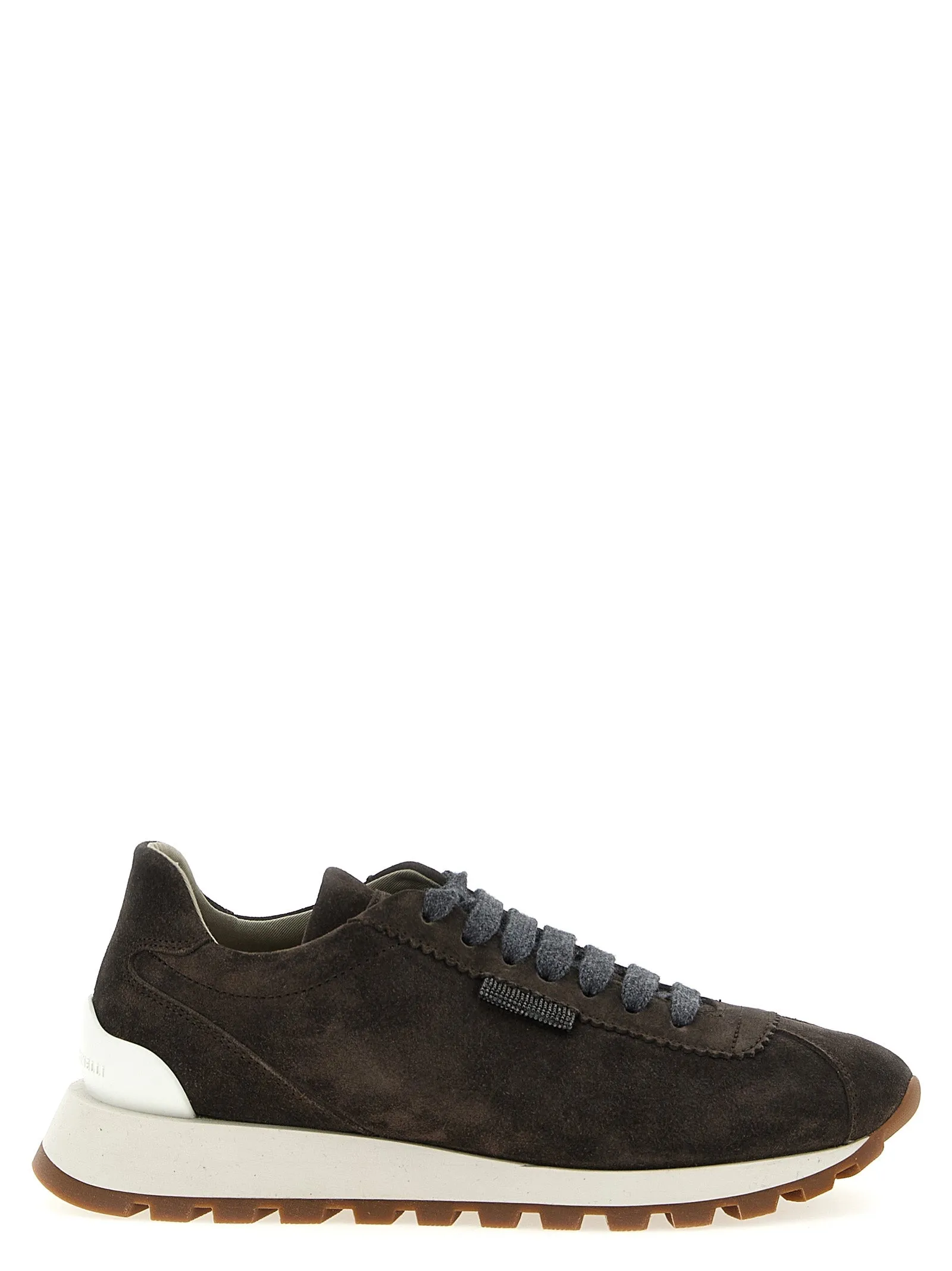 Shiny Tab Sneakers Marrone