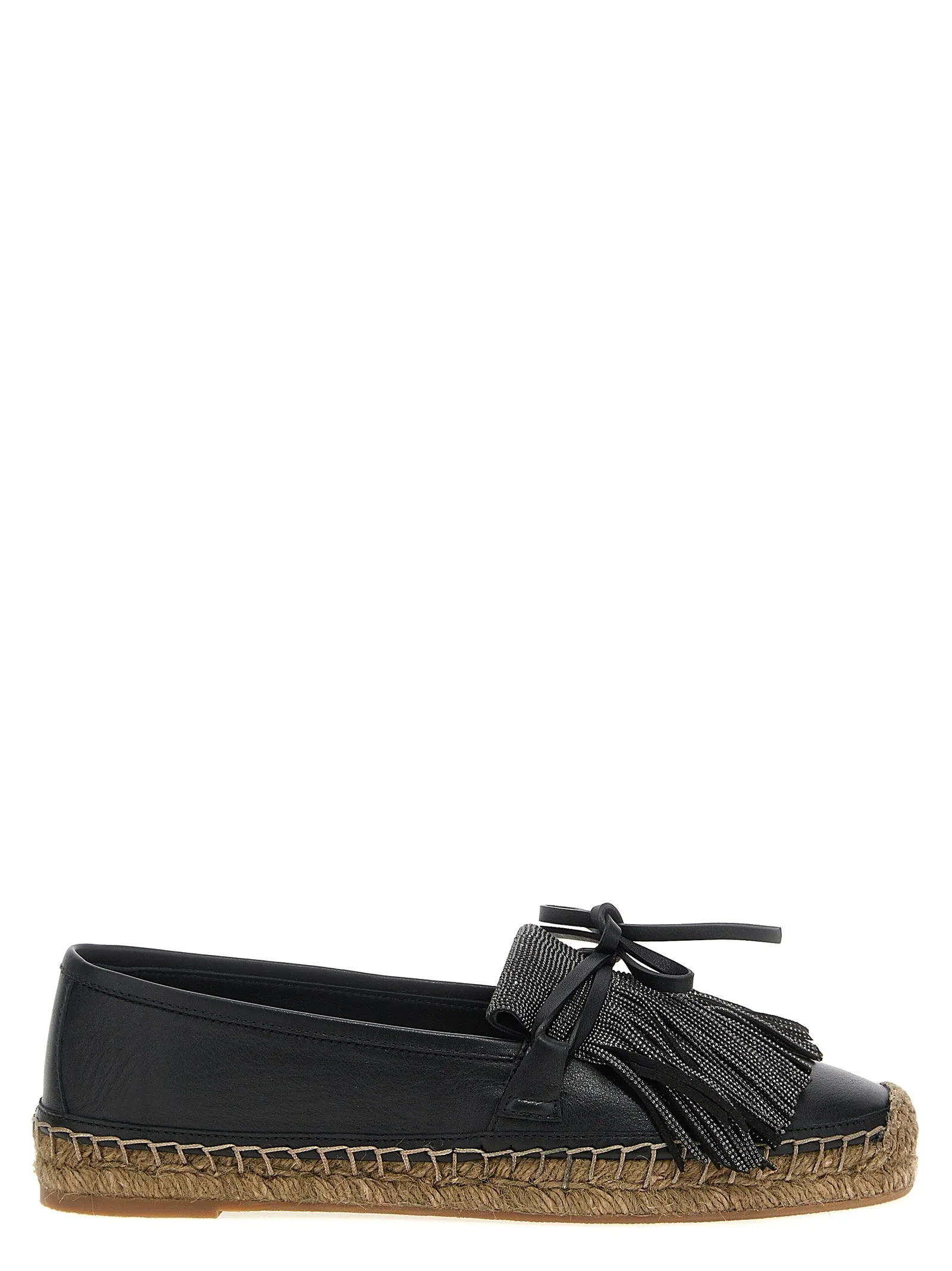 Ramile Fringed Espadrilles Flat Shoes Nero