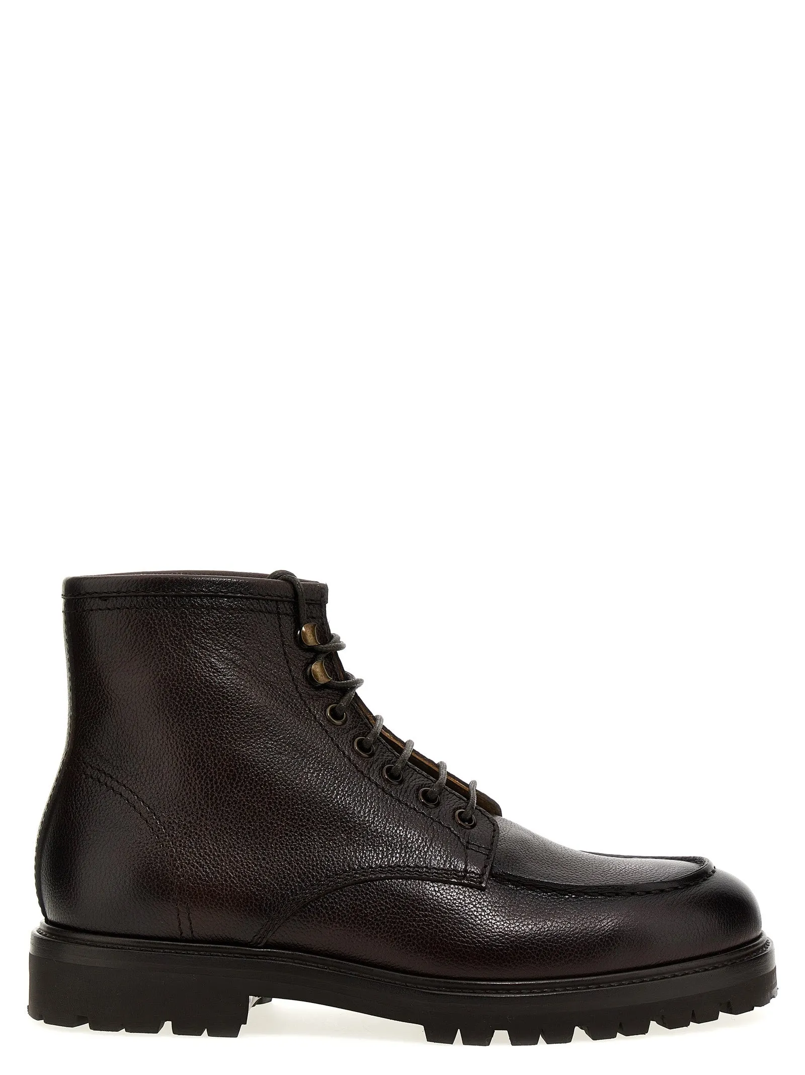 Leather Ankle Boots Stivali E Stivaletti Marrone