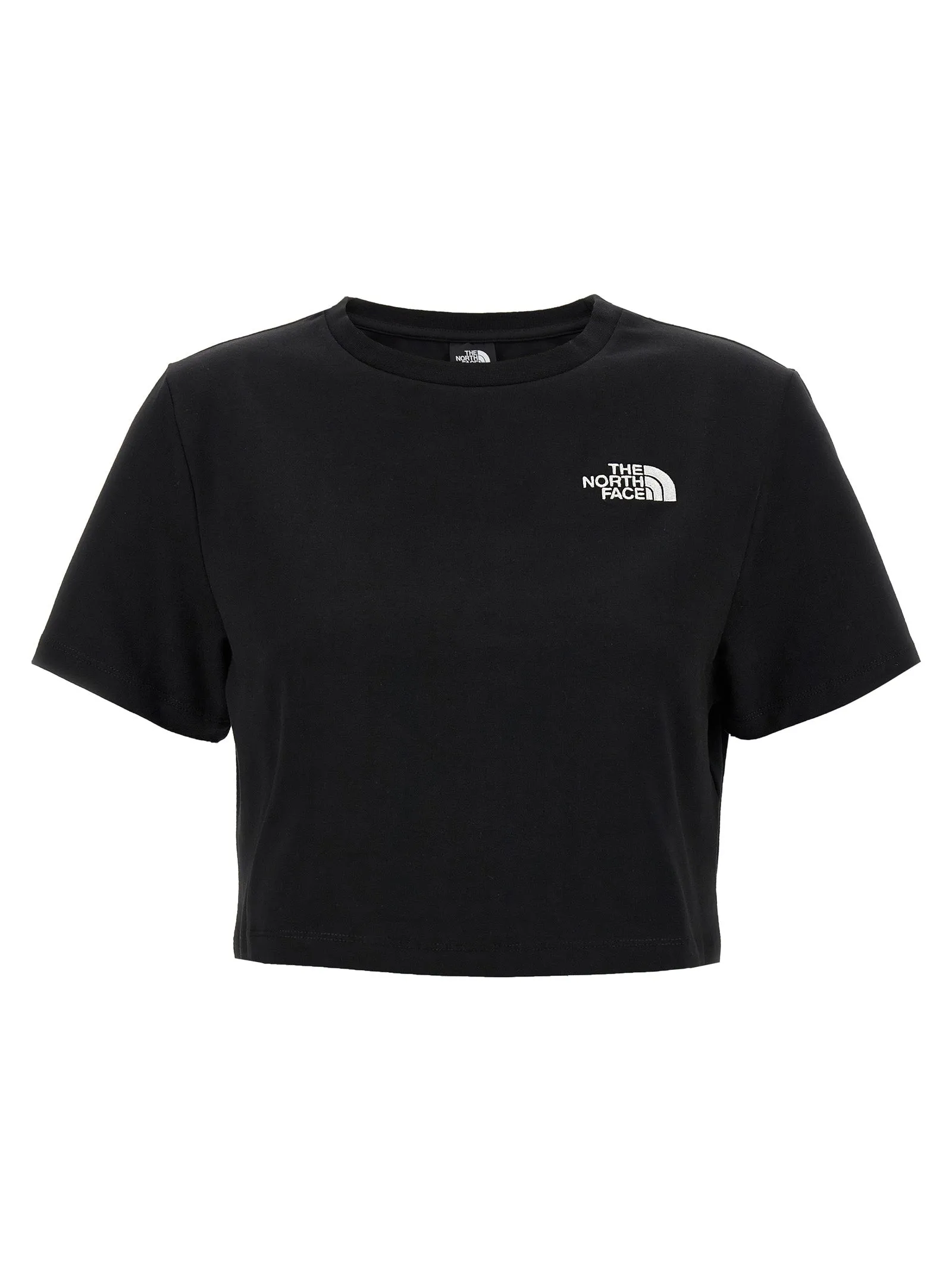 Logo Embroidery Crop T Shirt Bianco/Nero