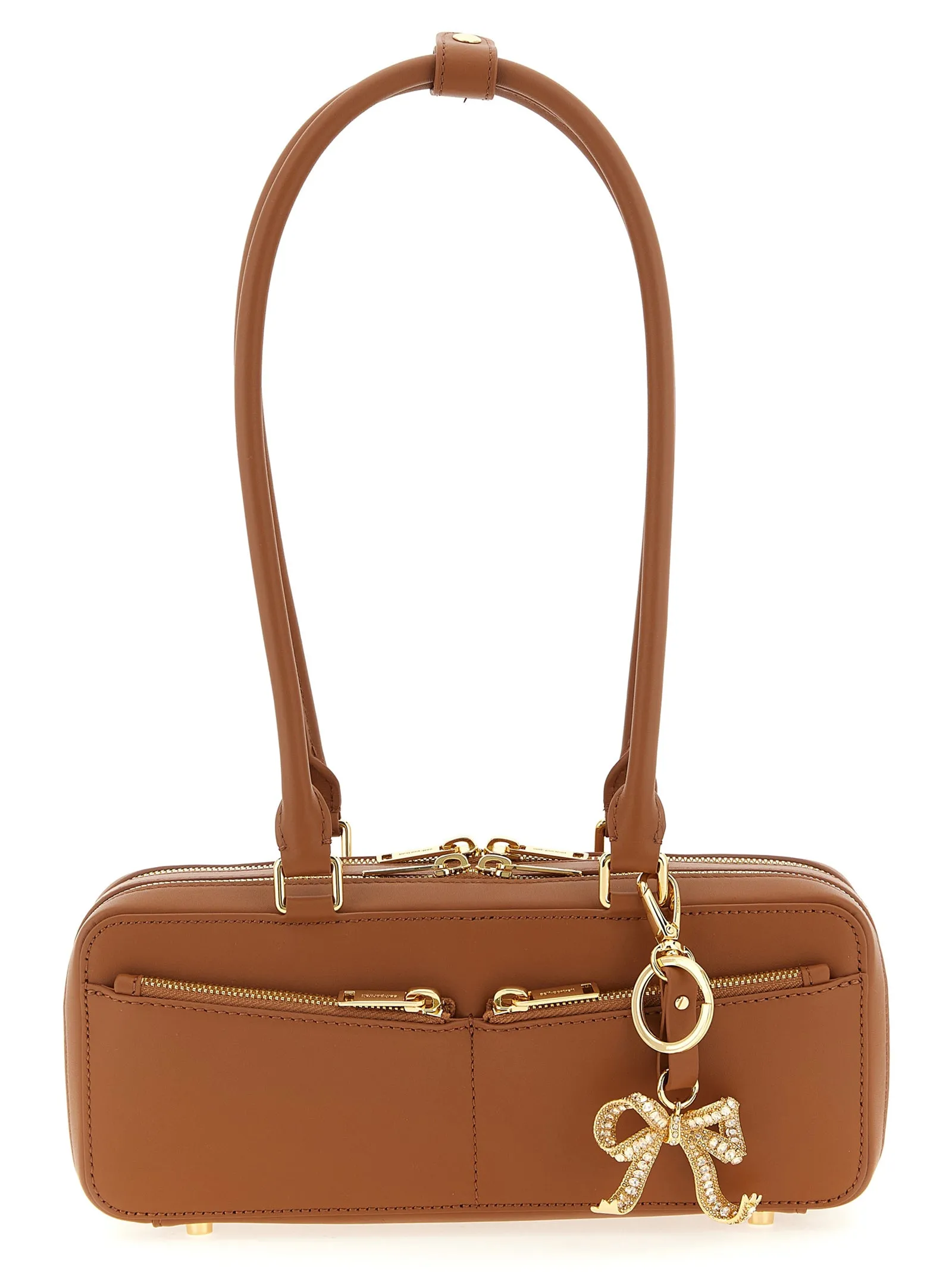 Tan Leather Baguette With Charm Borse A Spalla E Tracolla Marrone