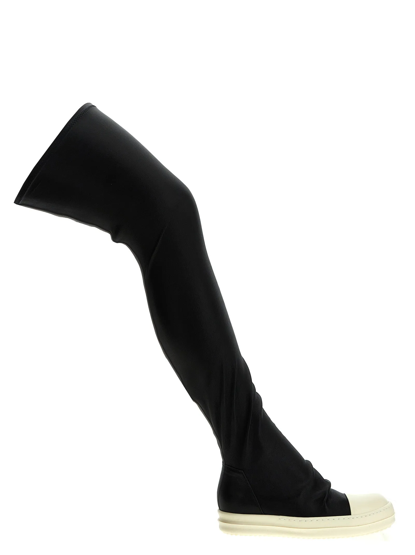 Knee High Stocking Sneakers Bianco/Nero