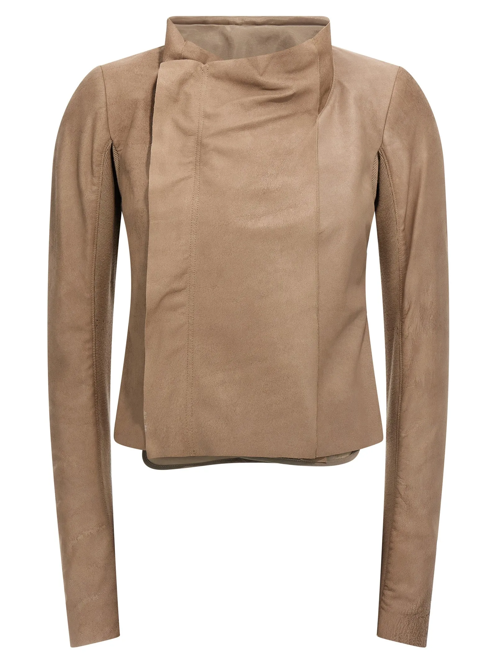 Low Neck Biker Puffer Jackets Rosa