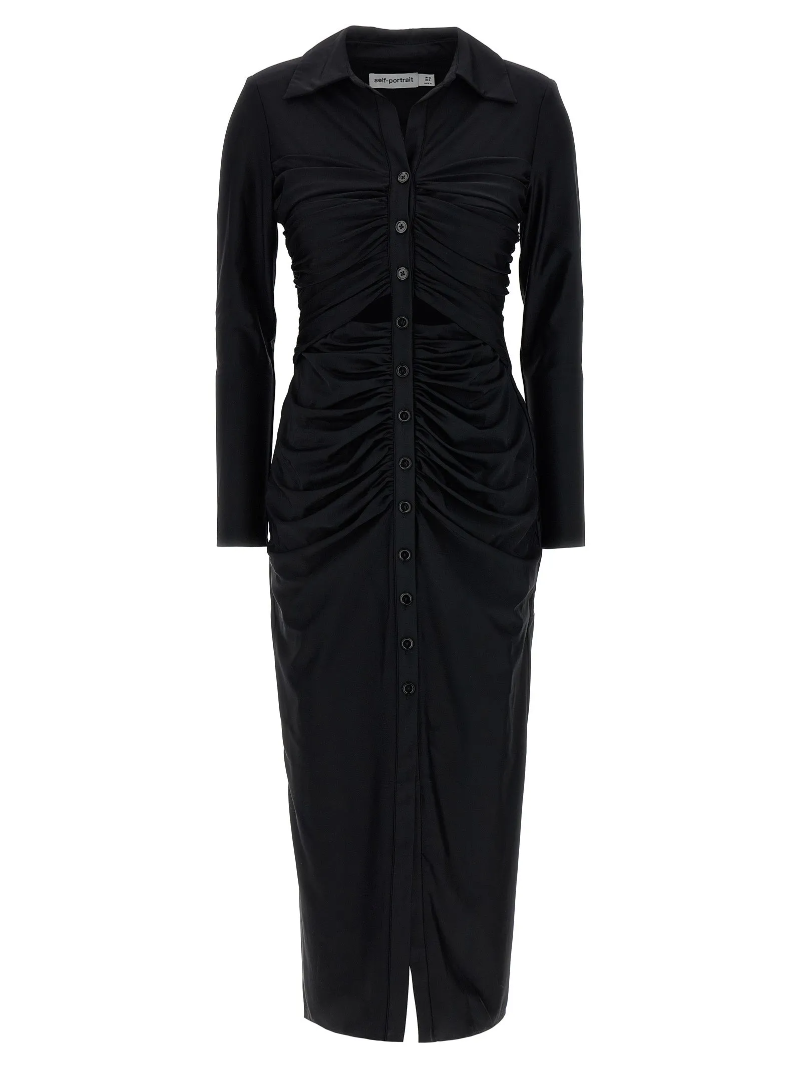Black Jersey Cut Out Midi Abiti Nero