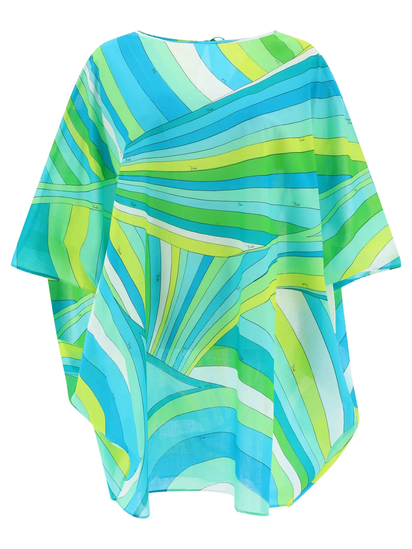 Iride-Print Kaftan Swimwear Light Blue