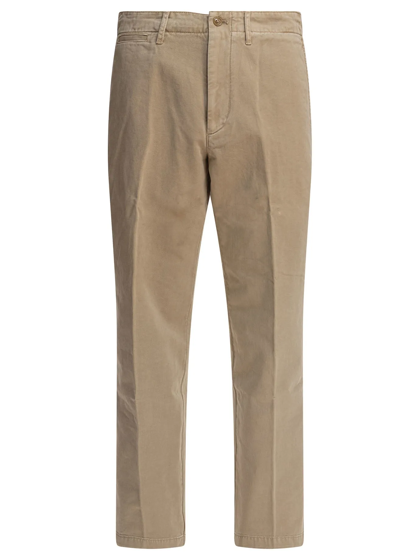 Straight Leg Trousers Beige