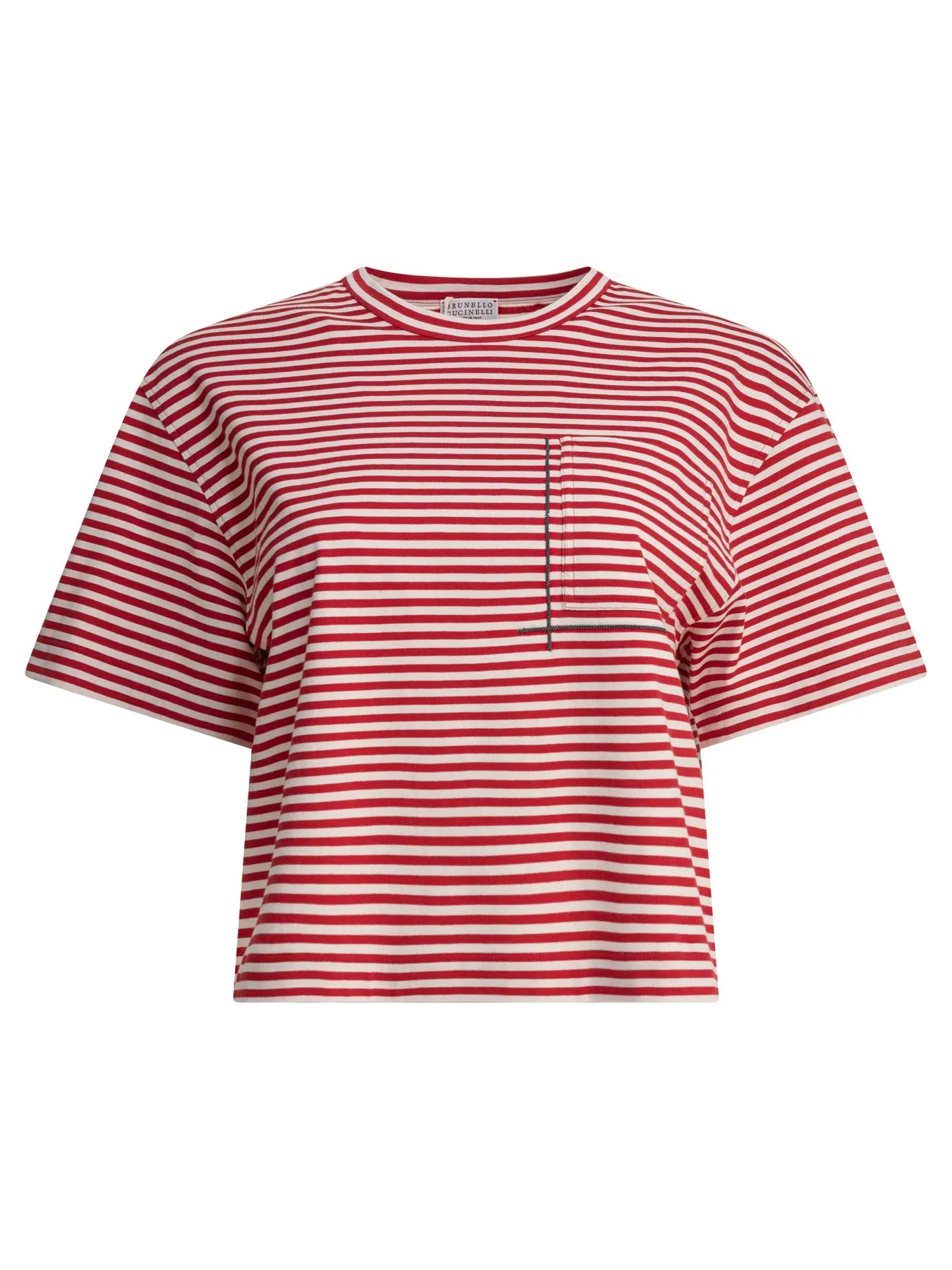 T-Shirt With Shiny Pocket Detail T-Shirts Rosso