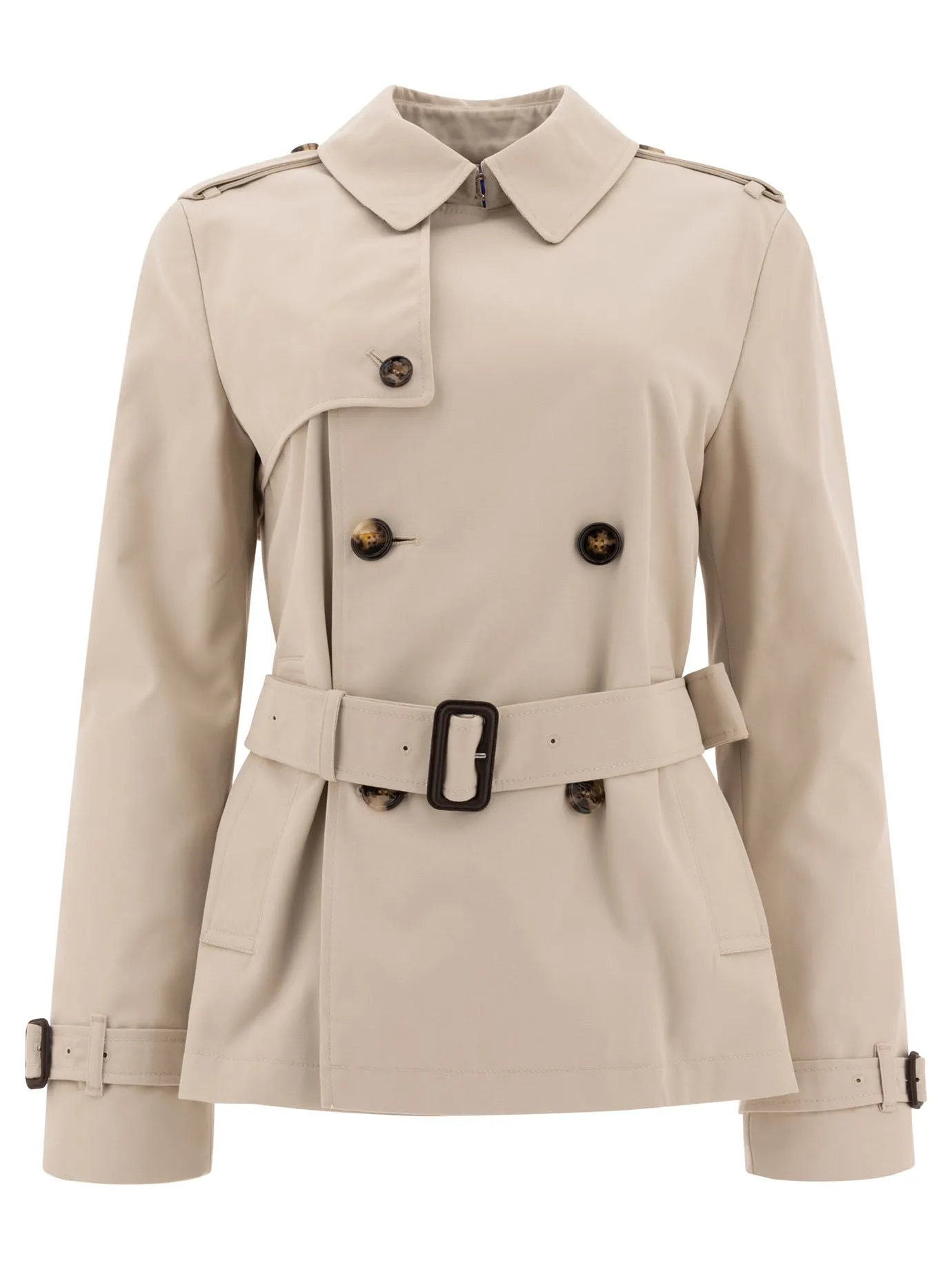 Cotton Blend Trench Jacket Coats Marrone