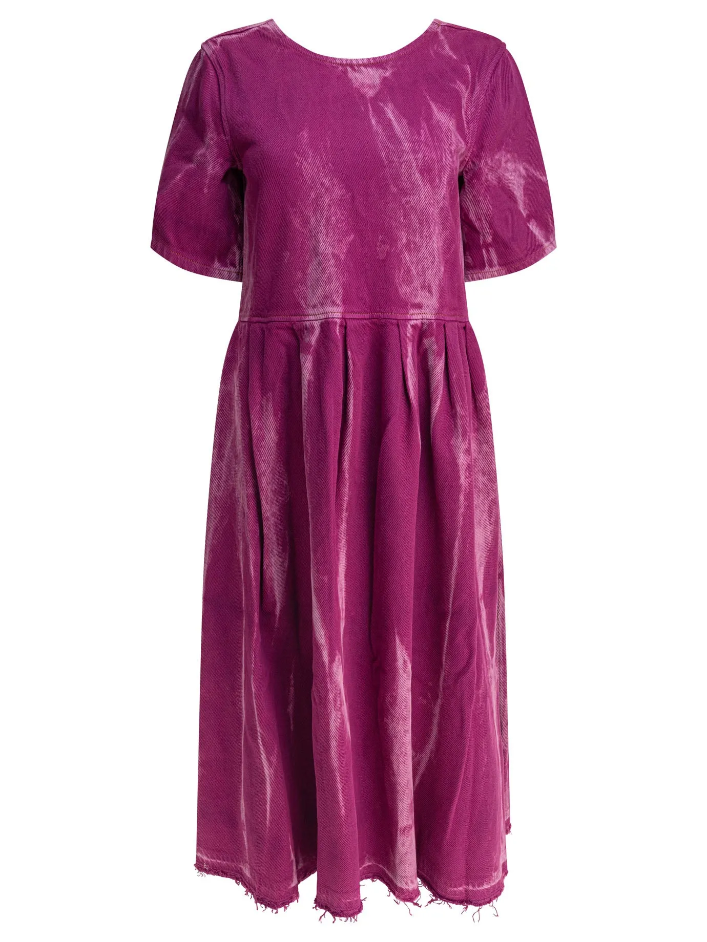 Denim Midi Dress With Open Back Abiti Viola