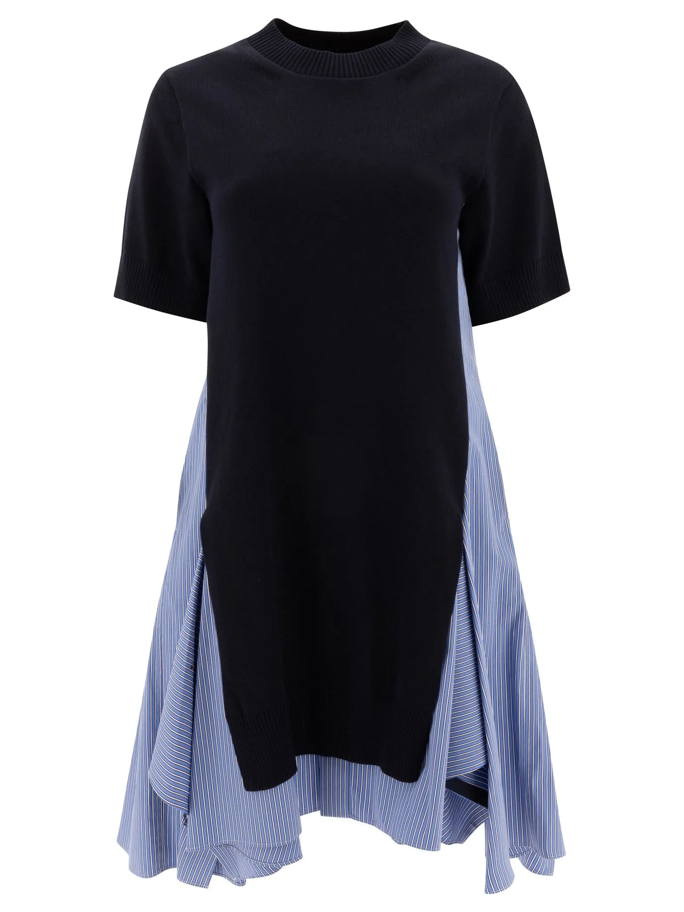Cotton And Knit Dress Abiti Blu