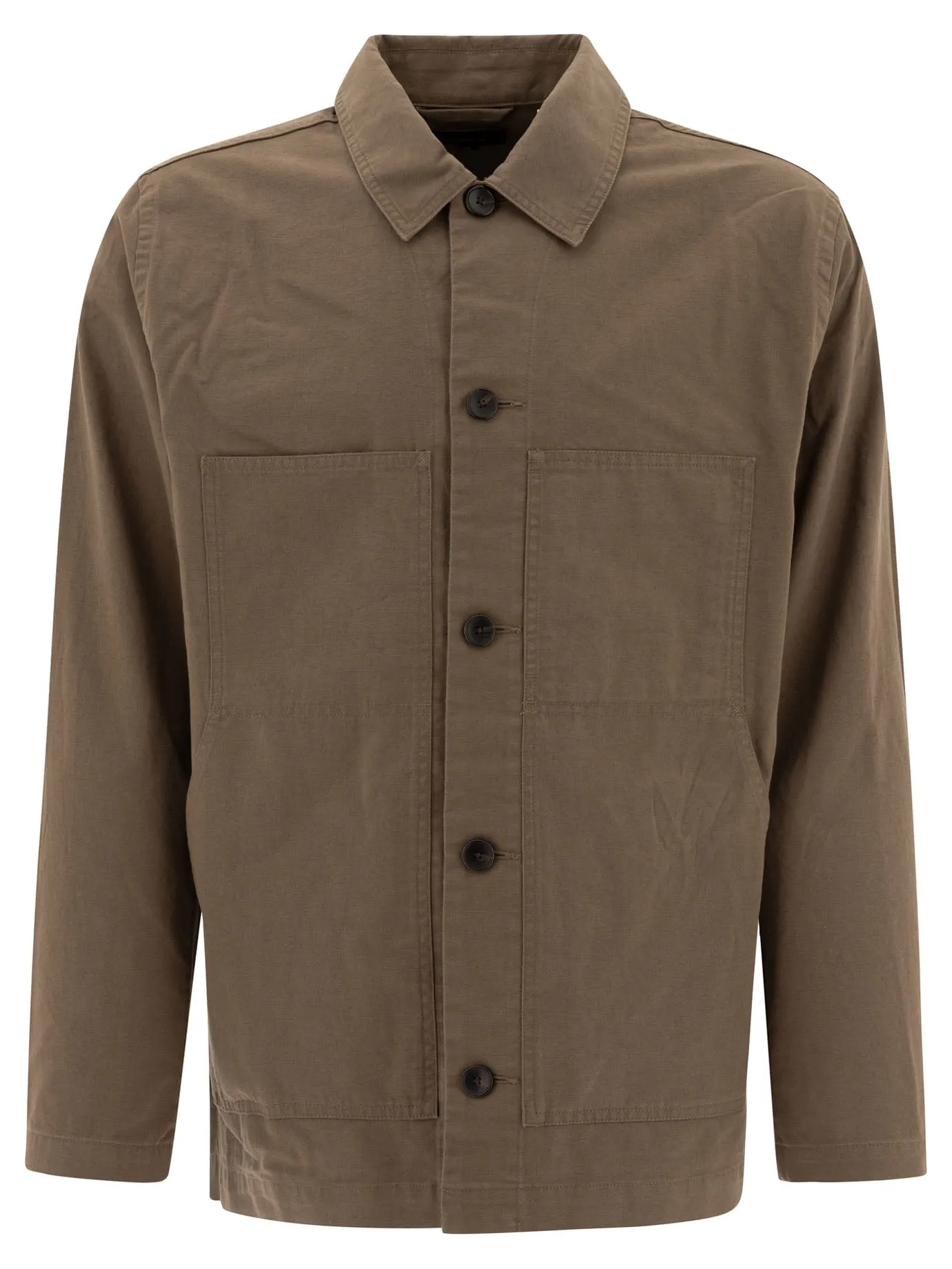 Cotton And Linen Utility Jacket Giacche Verde