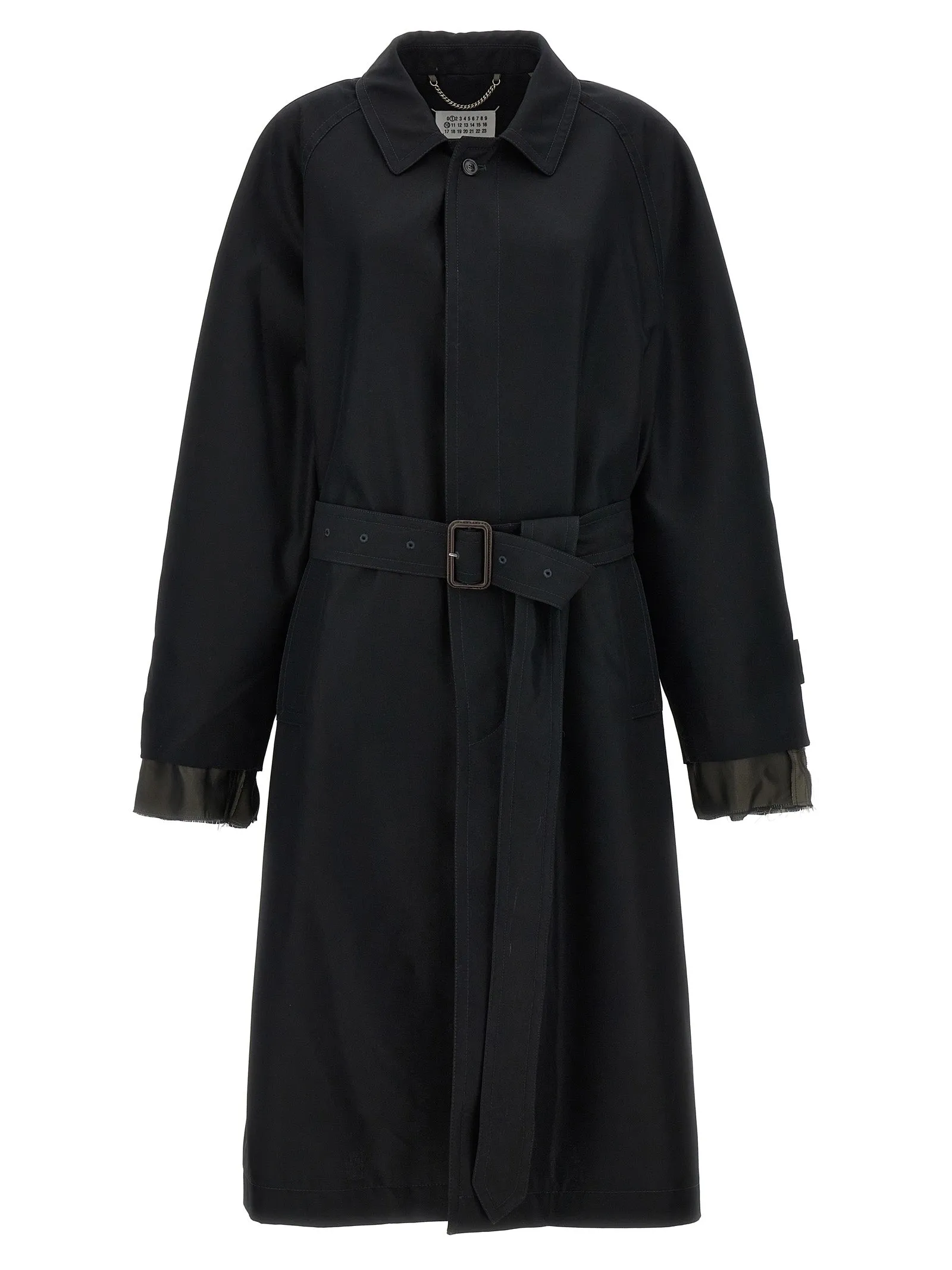 Long Single-Breasted Trench Coat Trench E Impermeabili Nero