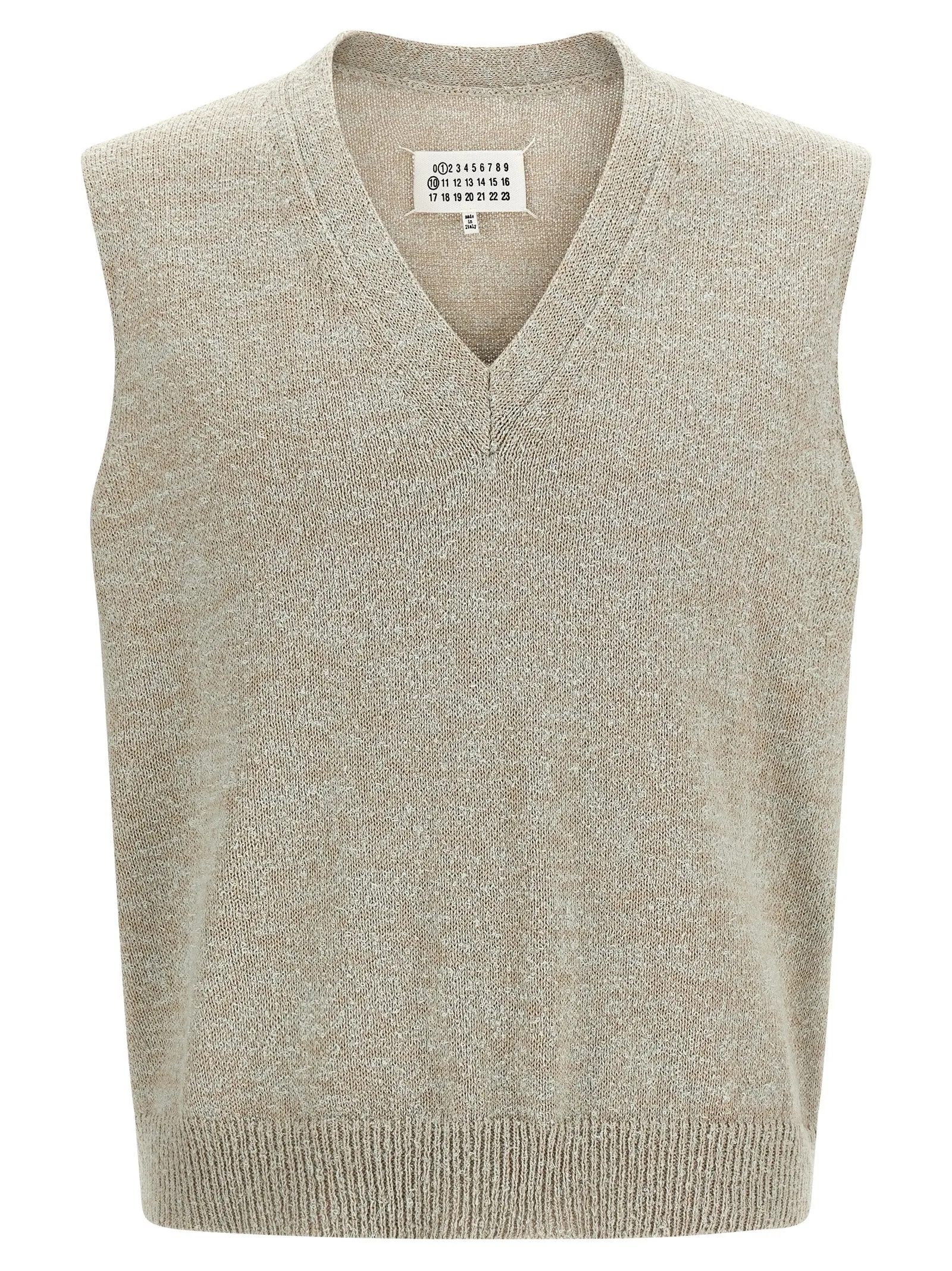 Bouclé Knit Vest Gilet Beige