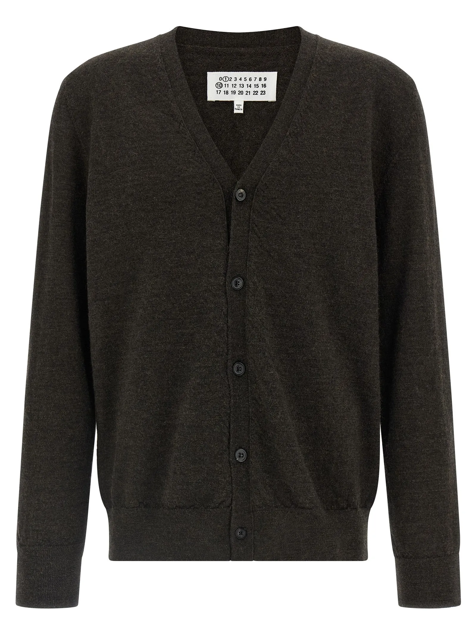 Suede Patch Cardigan Maglioni Marrone