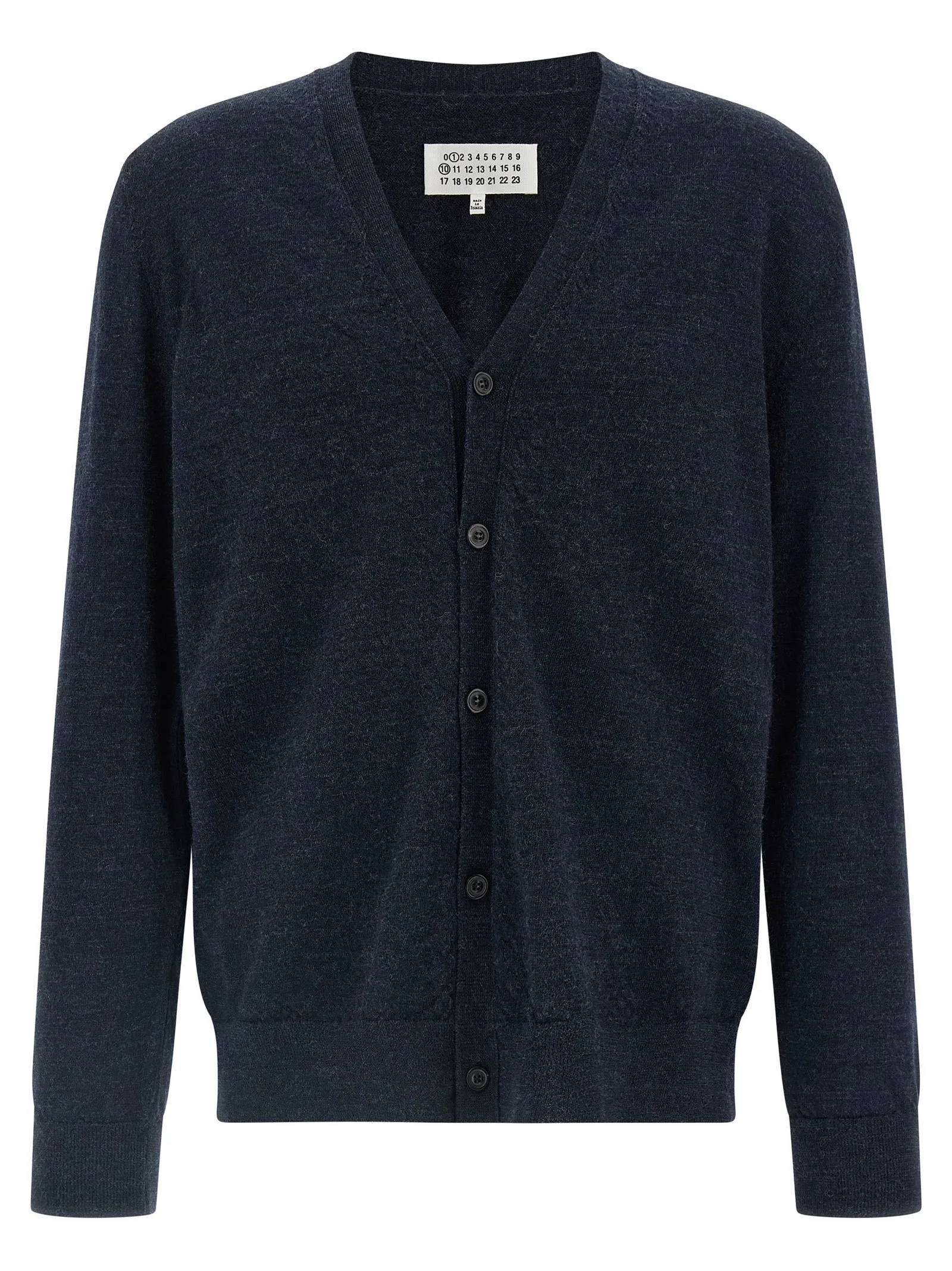 Suede Patch Cardigan Maglioni Blu