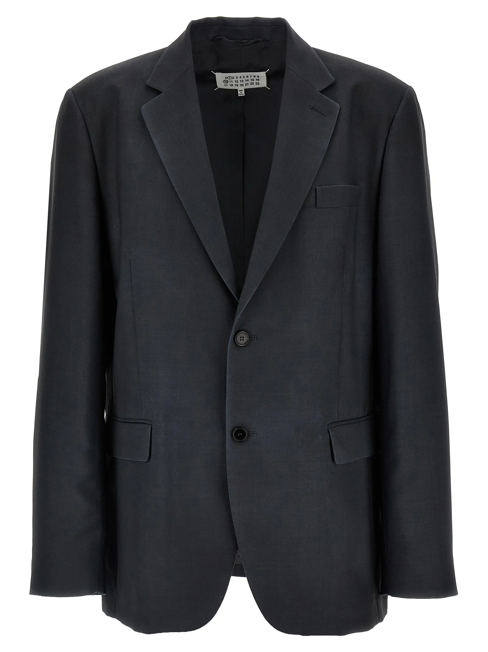 Single-Breasted Mohair Blazer Grigio