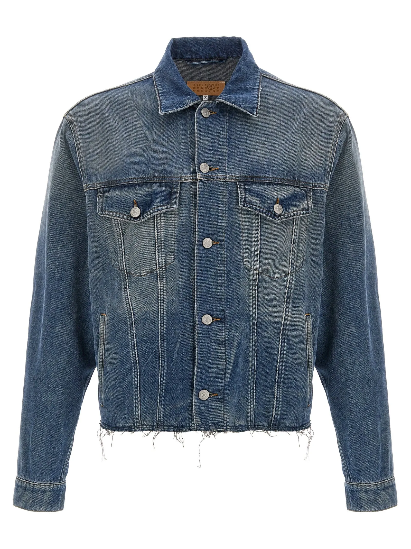 Raw Cut Denim Jacket Puffer Jackets Blu