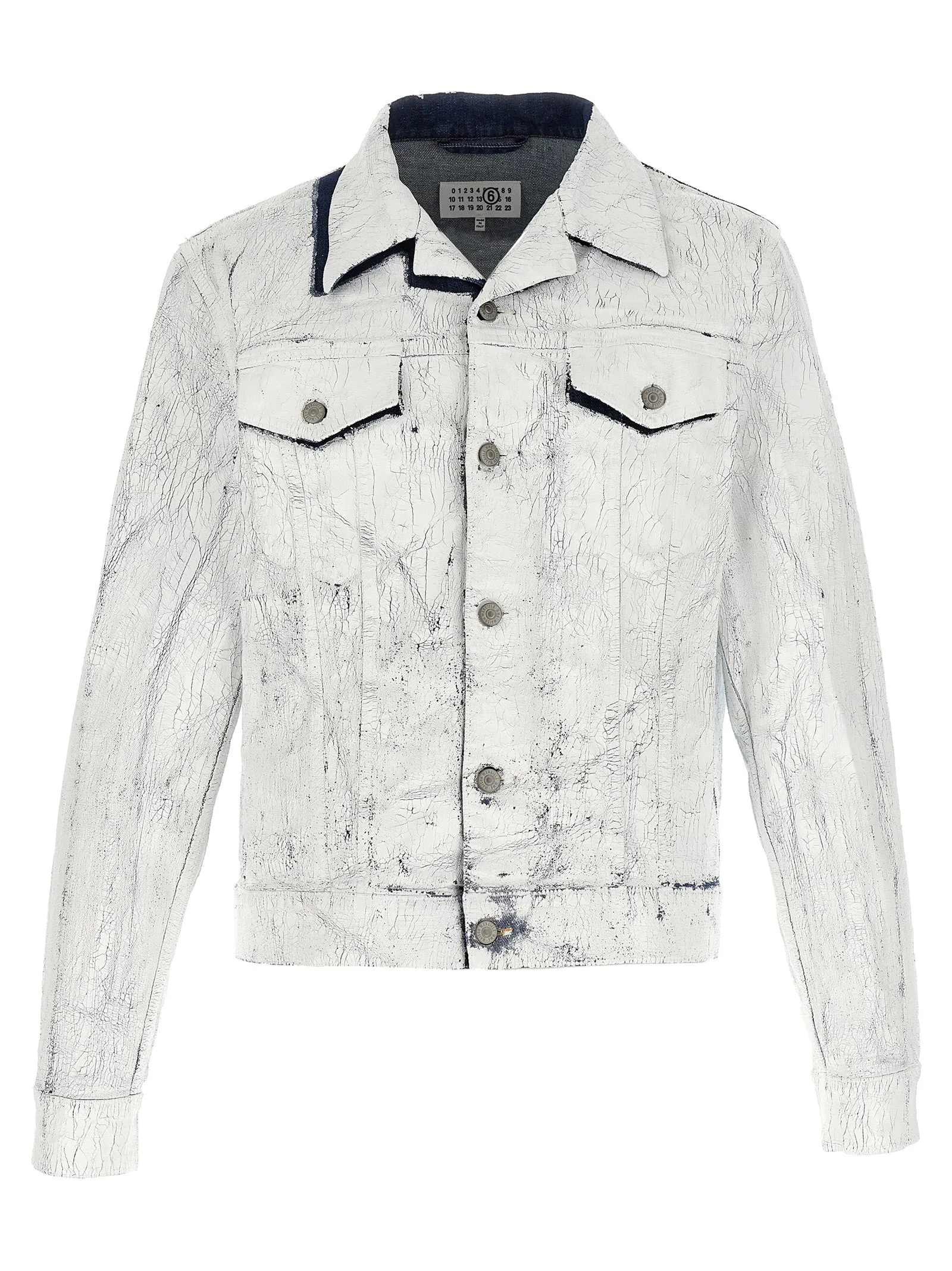 Patent Denim Jacket Puffer Jackets Bianco