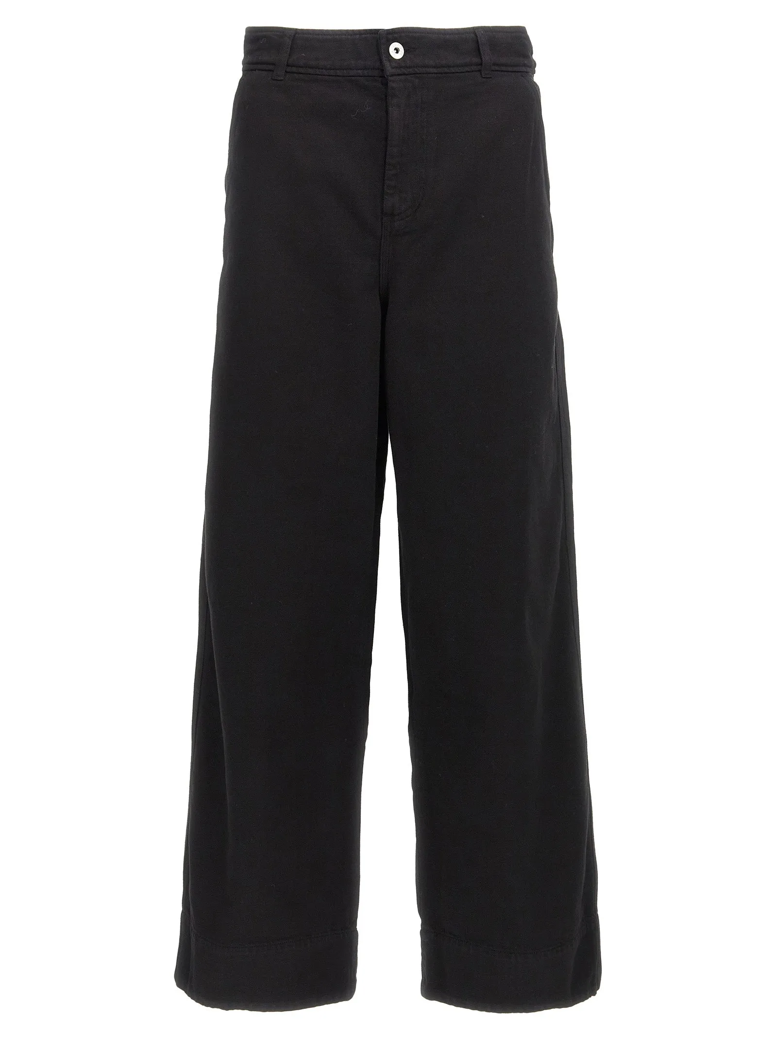 High Weist Wide Leg Pantaloni Nero