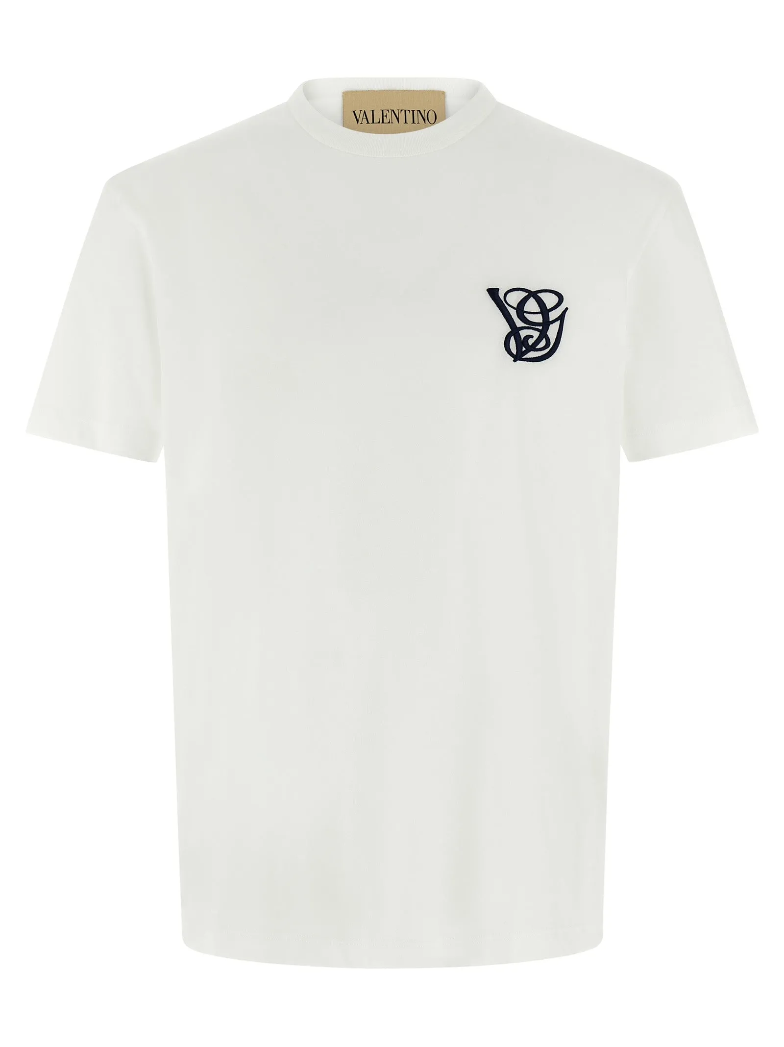 Valentino Garavani Logo Embroidery T Shirt Bianco