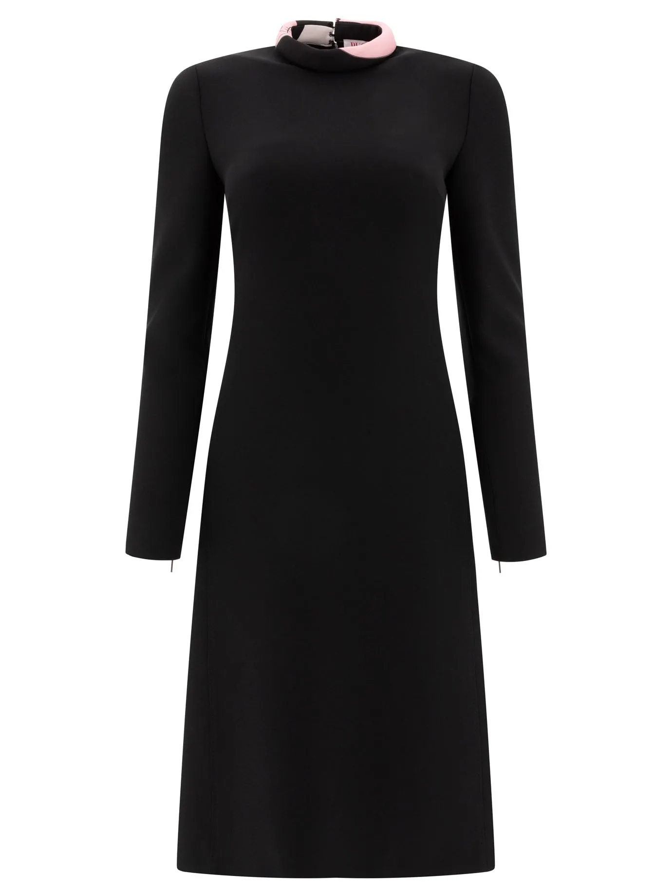 Dress With Contrasting Collar Abiti Nero