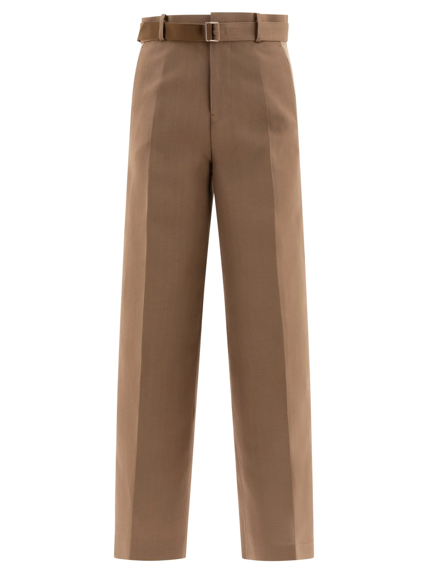 Tailored Belted Trousers Beige