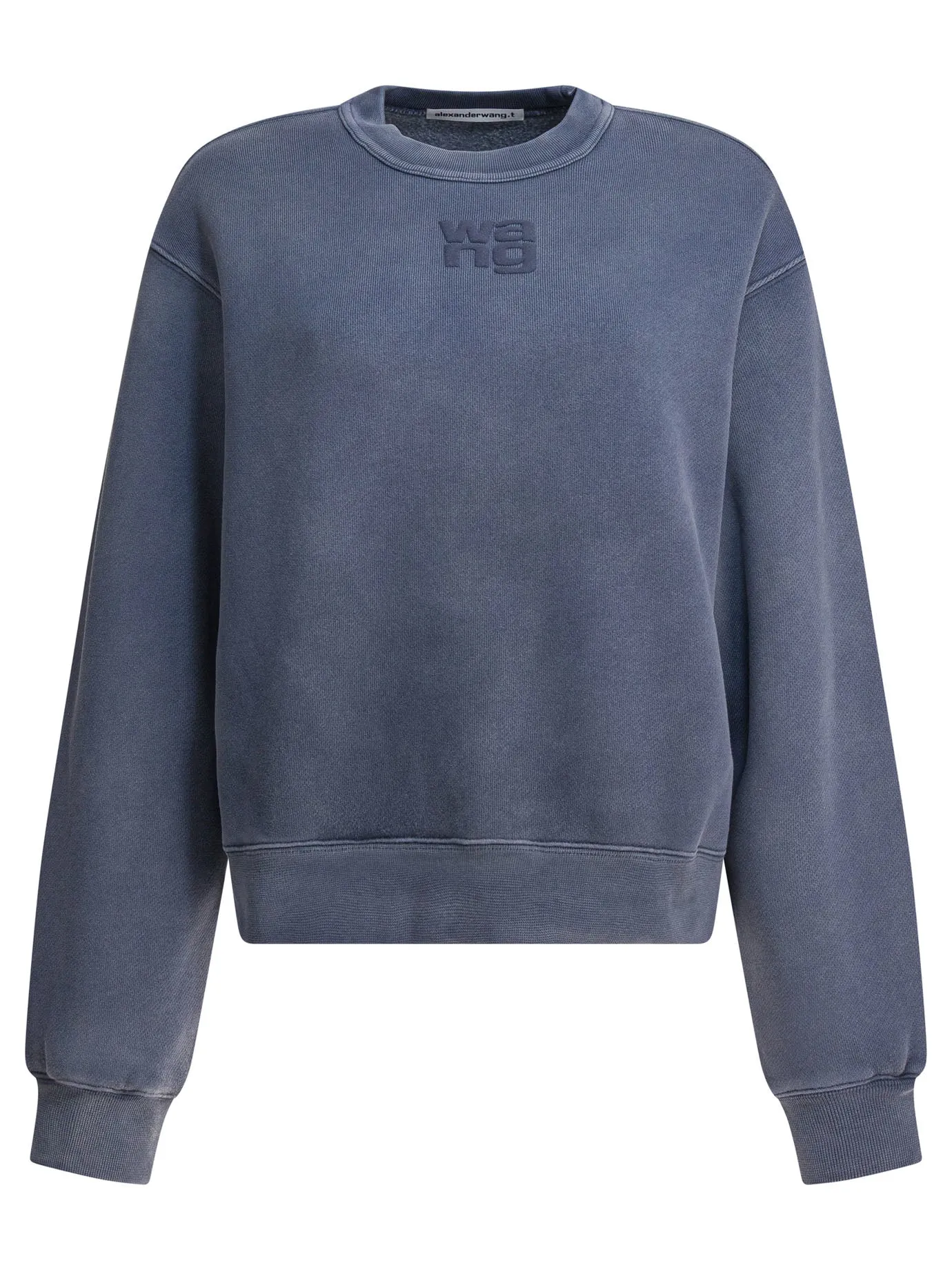Essential Terry Crew Sweatshirt W/ Puff Paint Logo Sweatshirts Blu