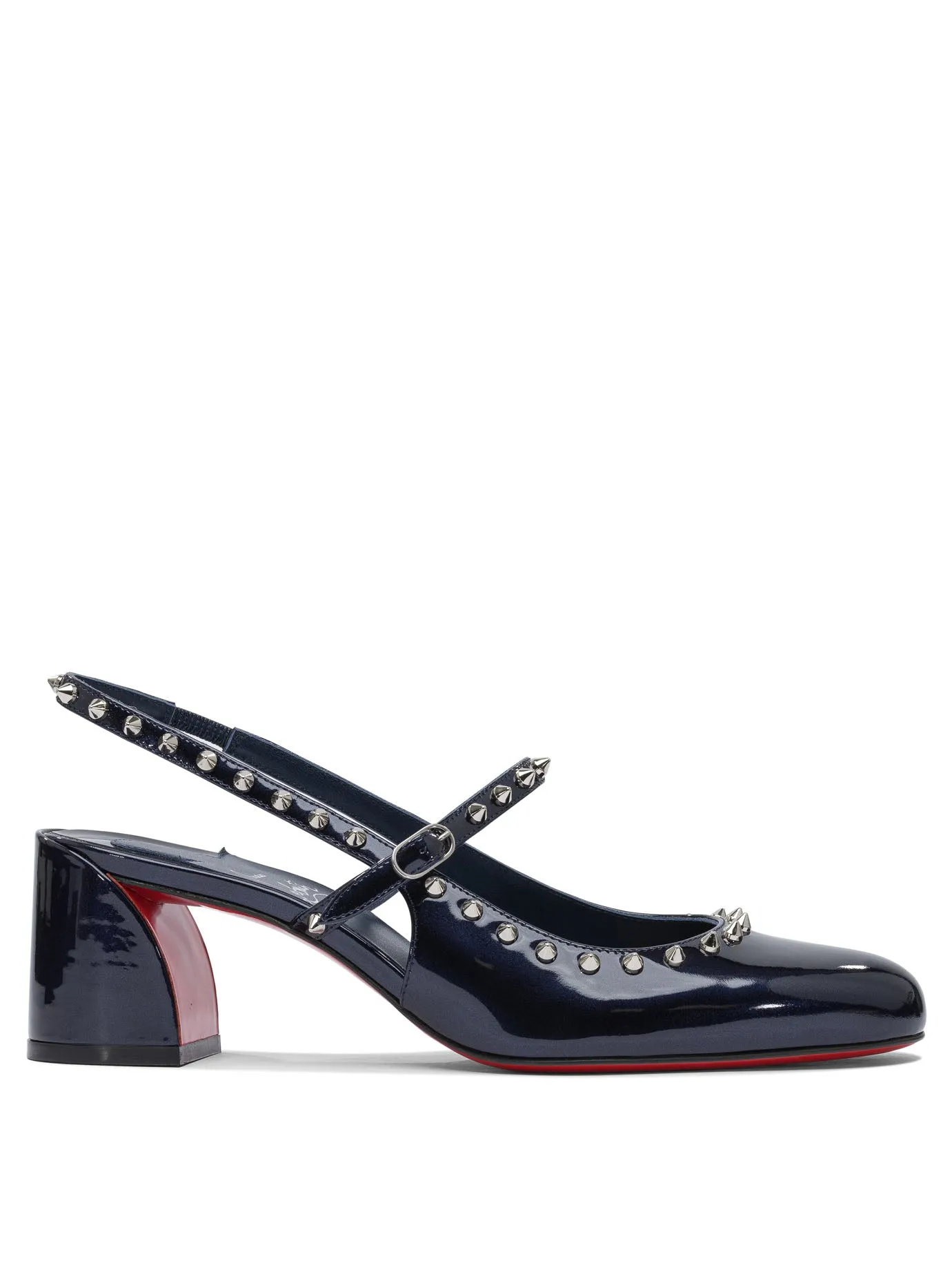 Janispikes 55 Patent Perle/Lining Heeled Shoes Blu