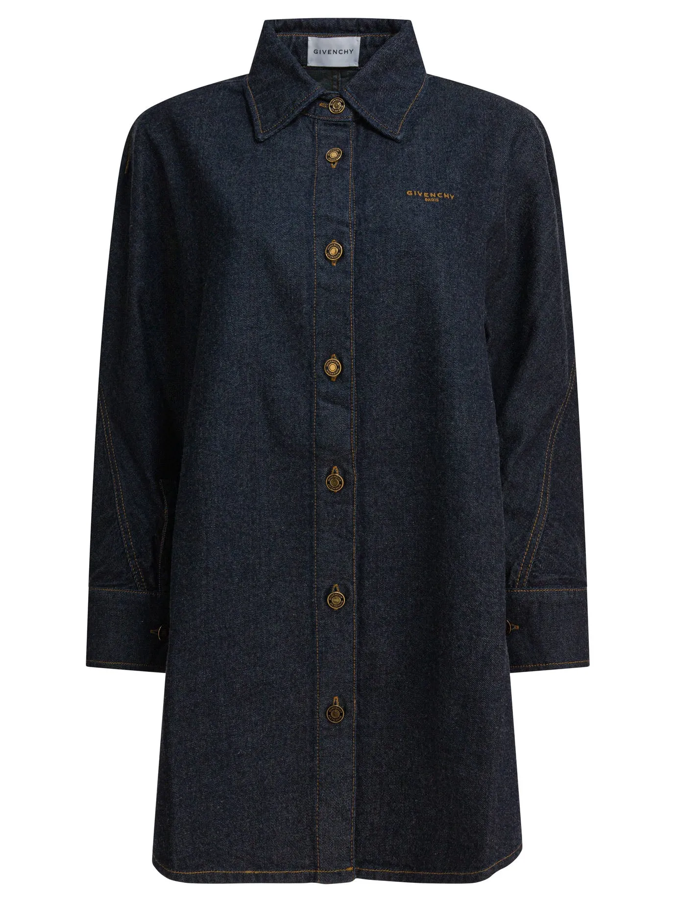 Denim Shirt With Embroidery Givenchy Shirts Blu
