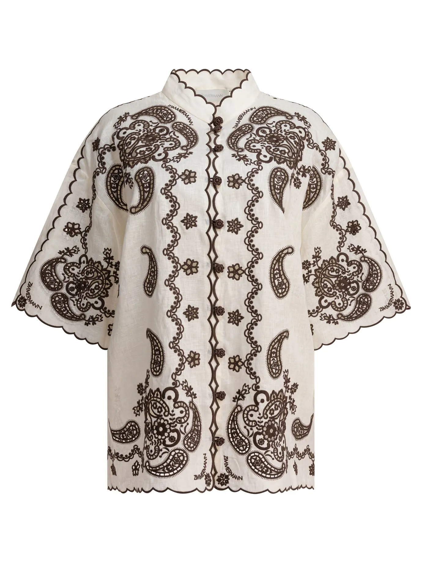 Ascension Embroidered Shirt Shirts Beige