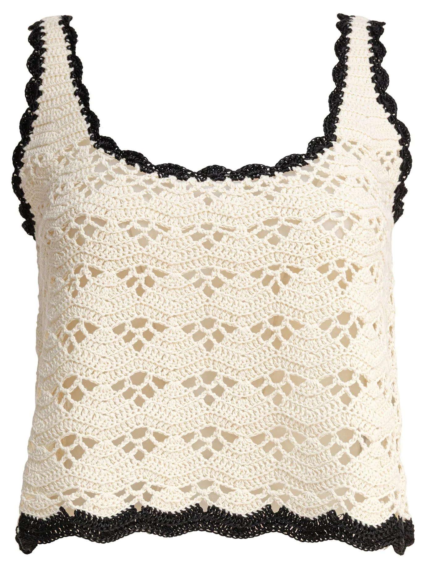 Rhiannon Crochet Tank Top Beige
