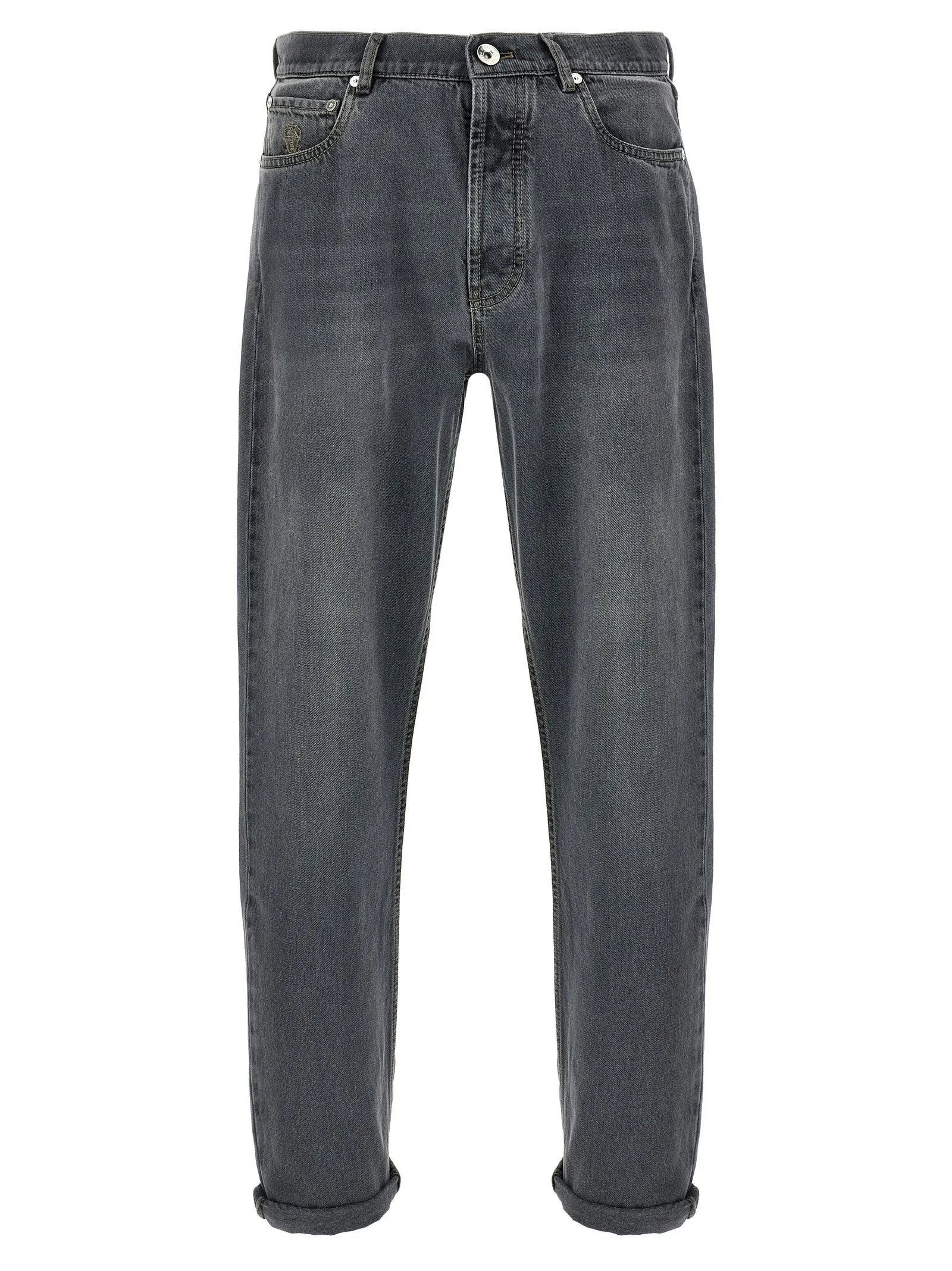 Garment-Dyed Jeans Grigio