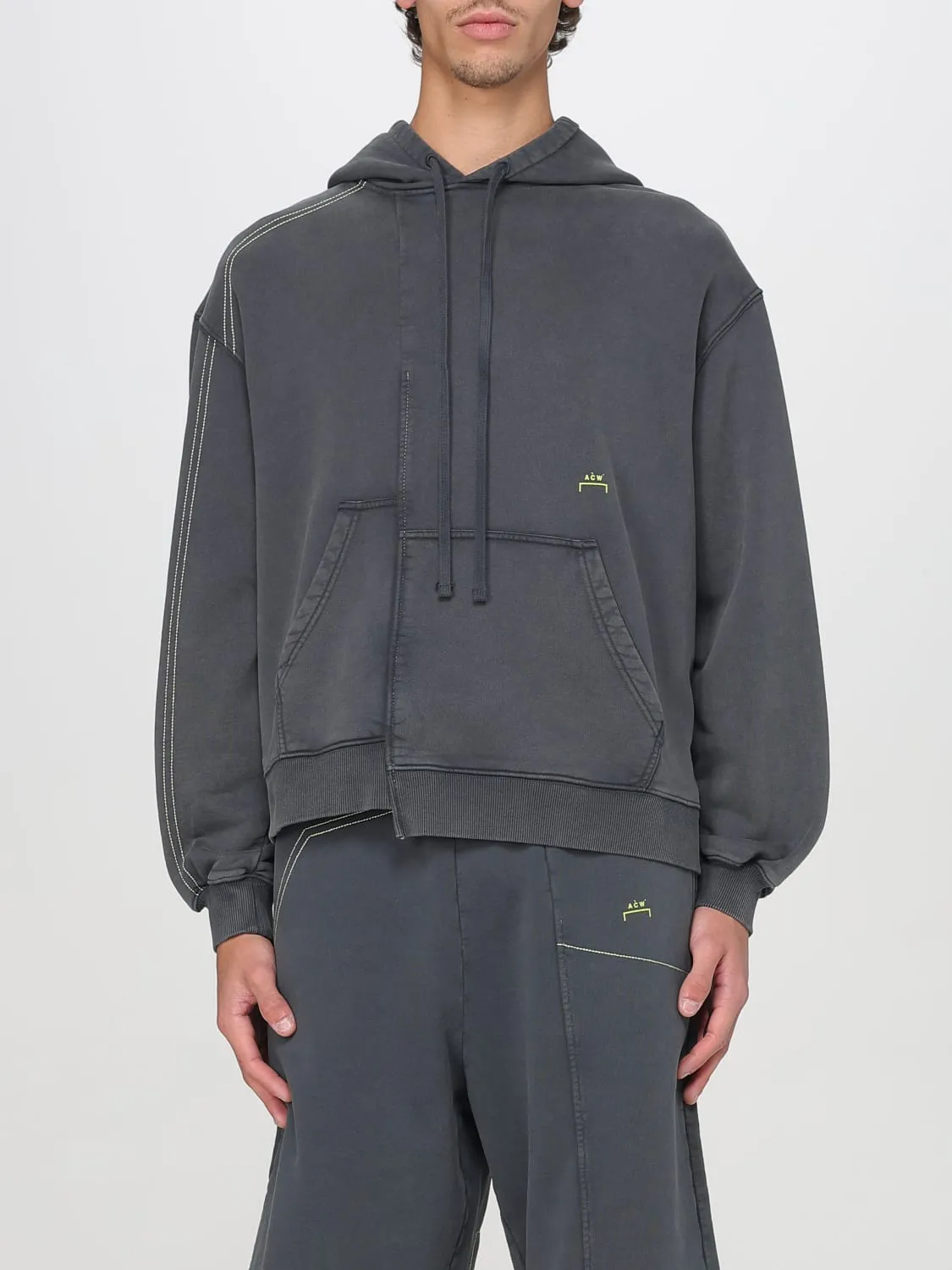 Felpa con cappuccio asimmetrica A-cold-wall*